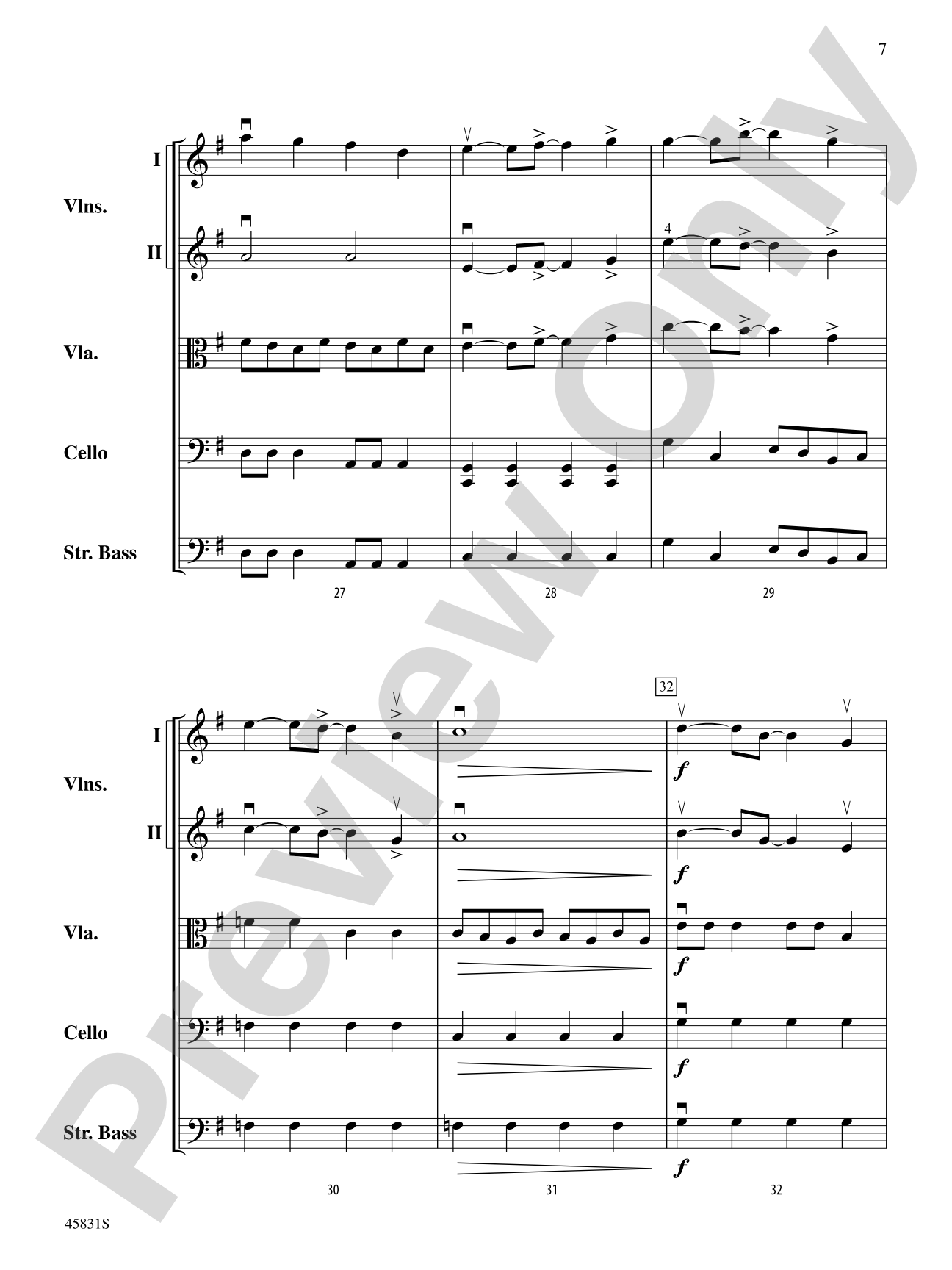 Secret World: String Orchestra Conductor Score & Parts