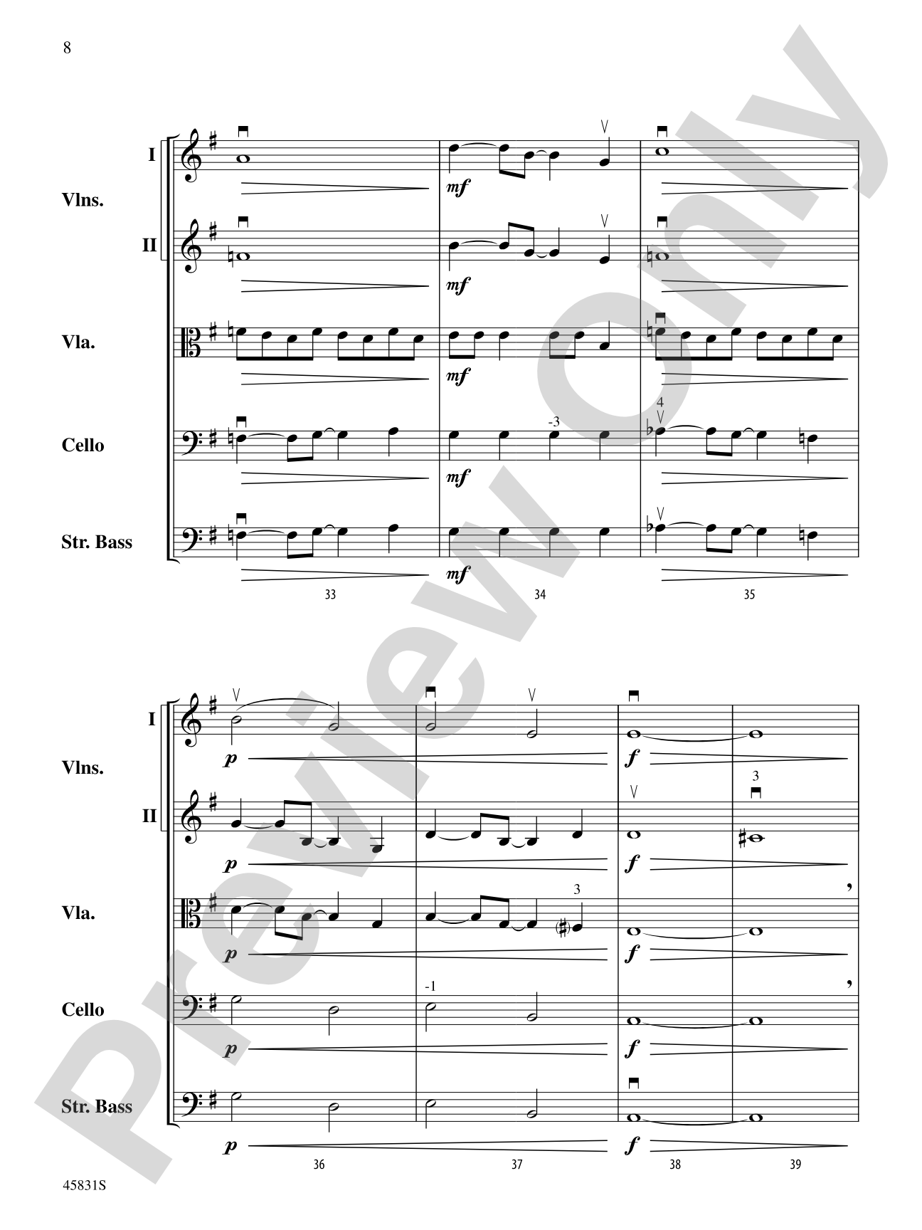 Secret World: String Orchestra Conductor Score & Parts