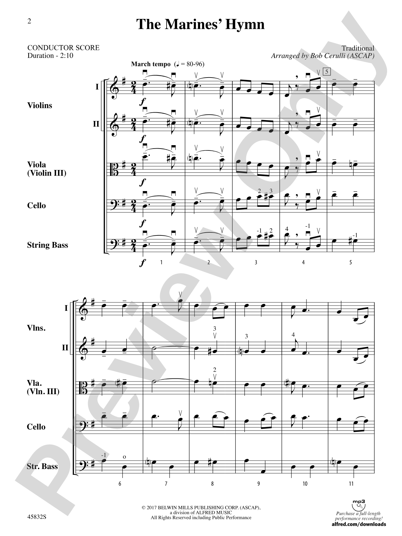 The Marines' Hymn: Score