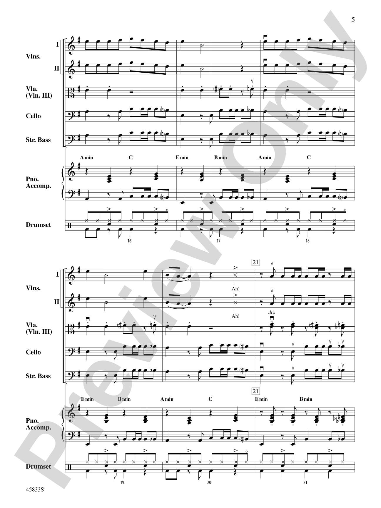 Cake by the Ocean: String Orchestra Conductor Score & Parts