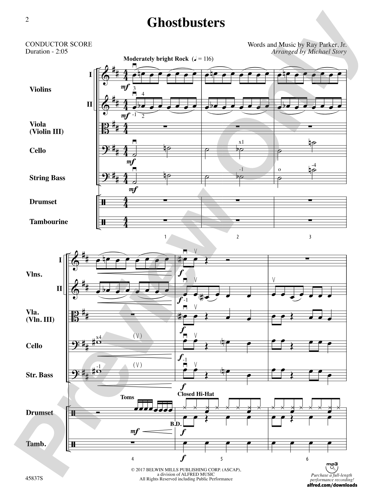 Ghostbusters: String Orchestra Conductor Score & Parts