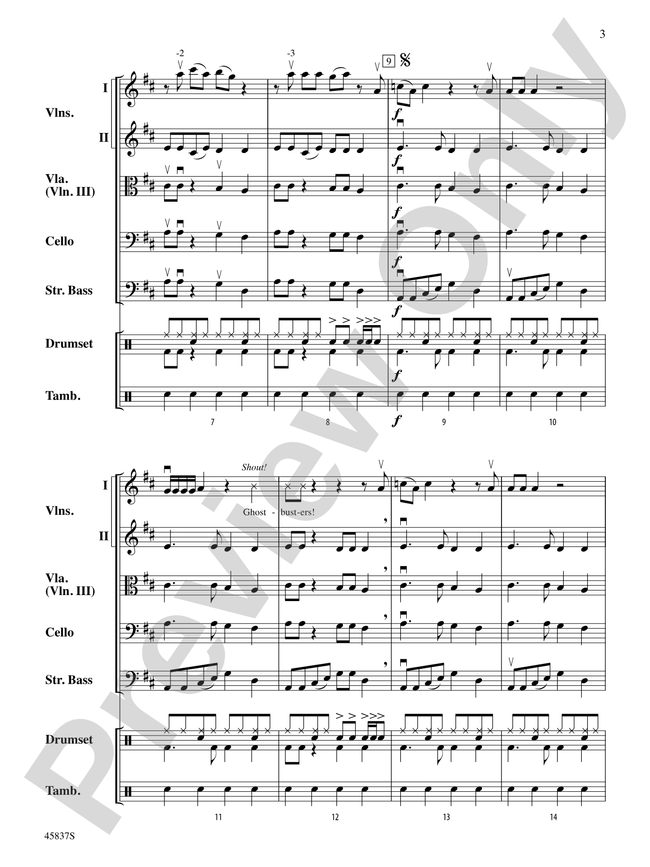 Ghostbusters: String Orchestra Conductor Score & Parts