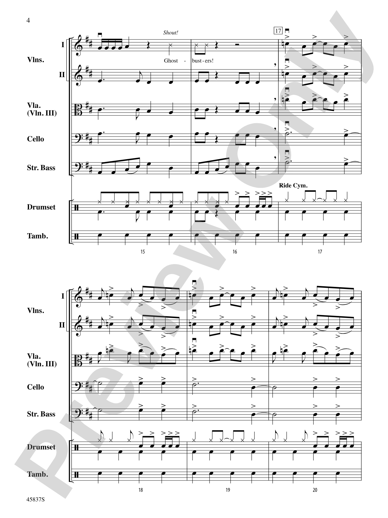 Ghostbusters: String Orchestra Conductor Score & Parts