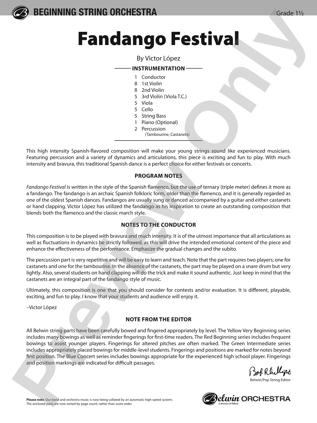 Fandango Festival: Score