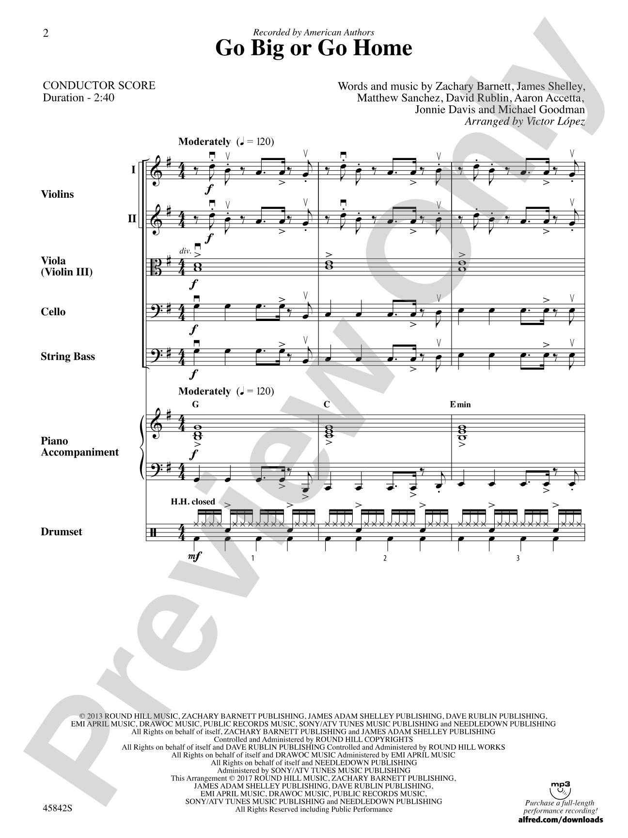 Go Big or Go Home: String Orchestra Conductor Score & Parts