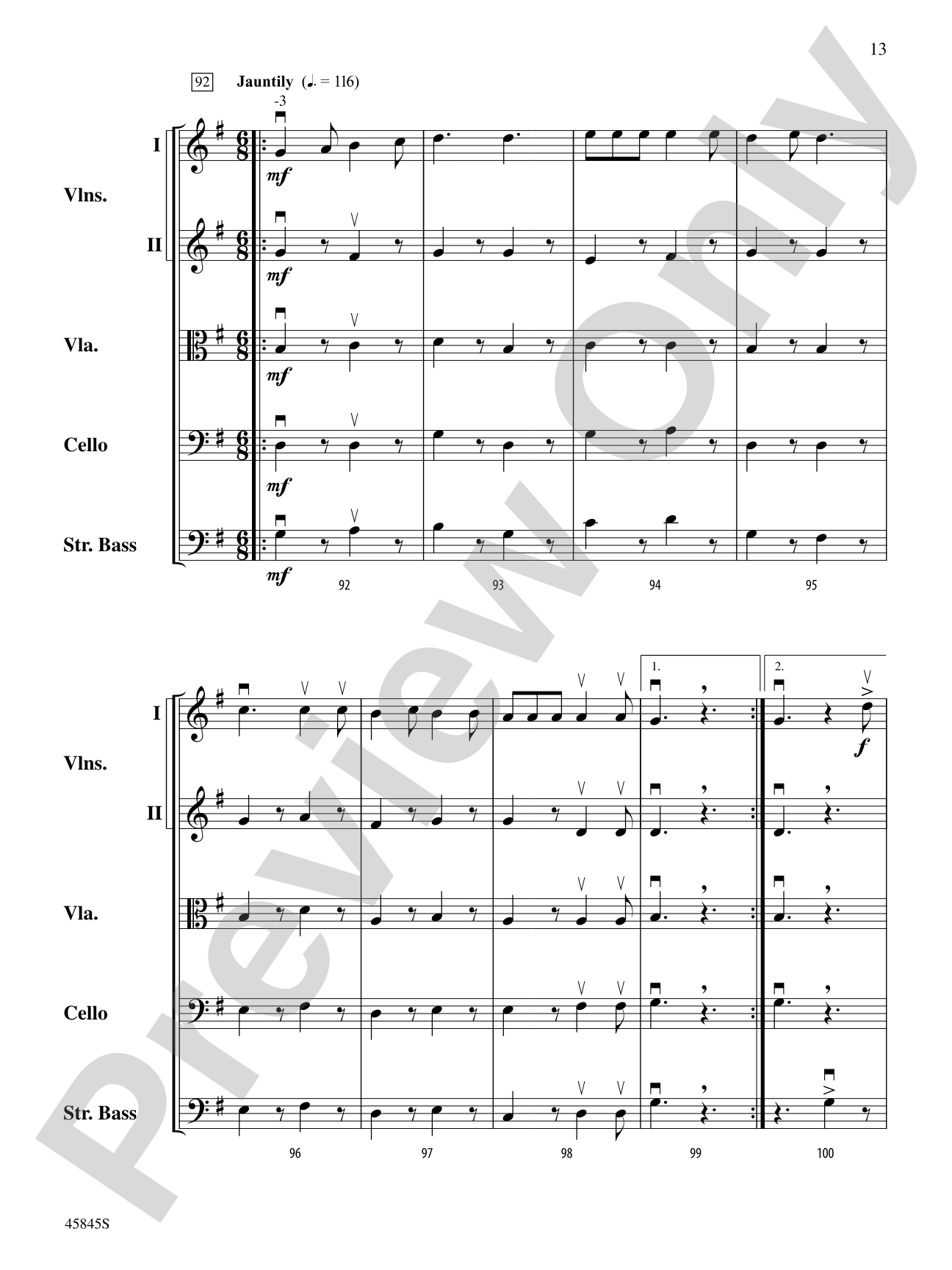 A Percy Grainger Portrait: String Orchestra Conductor Score & Parts