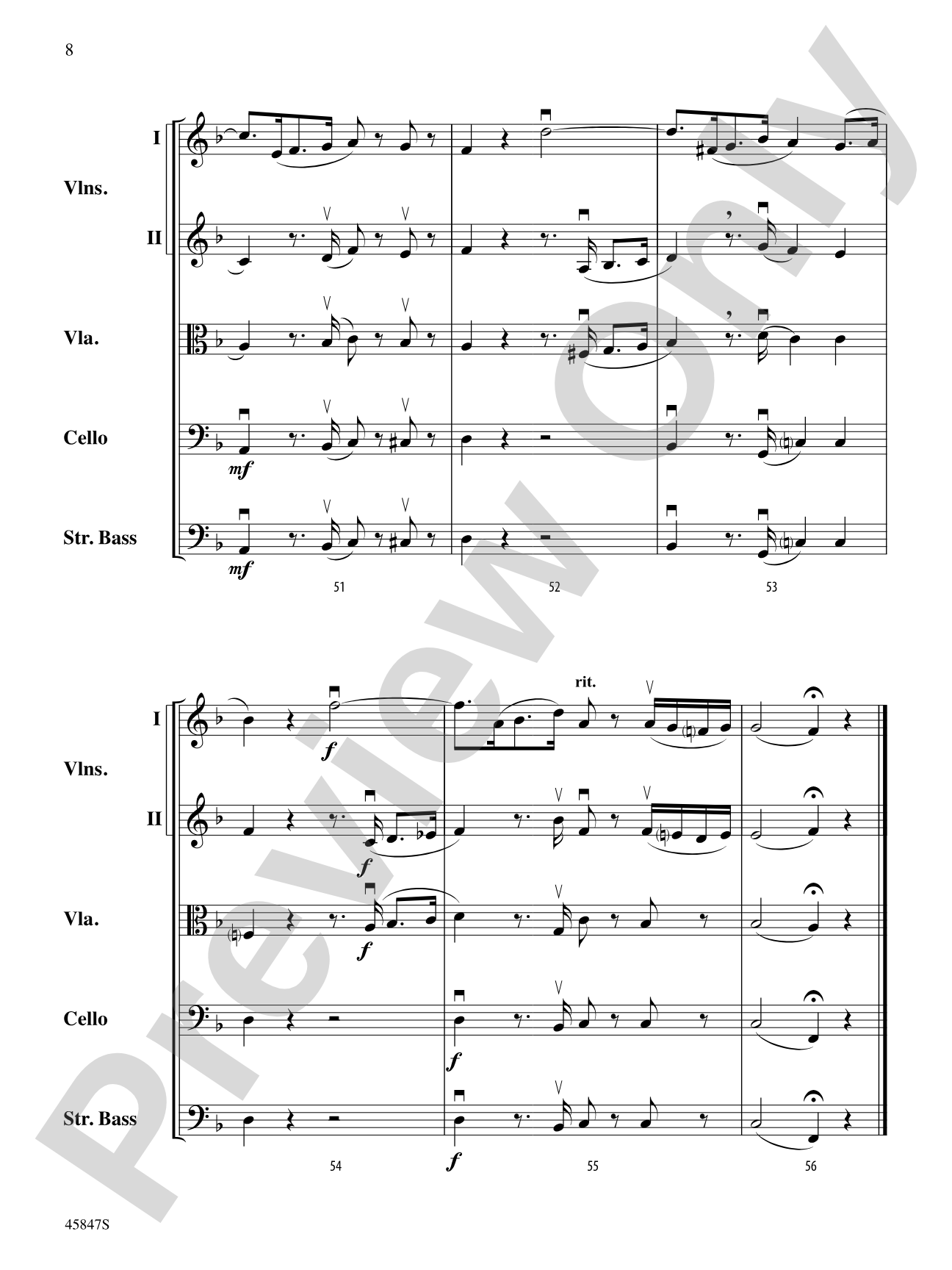 March of the Priests: String Orchestra Conductor Score & Parts