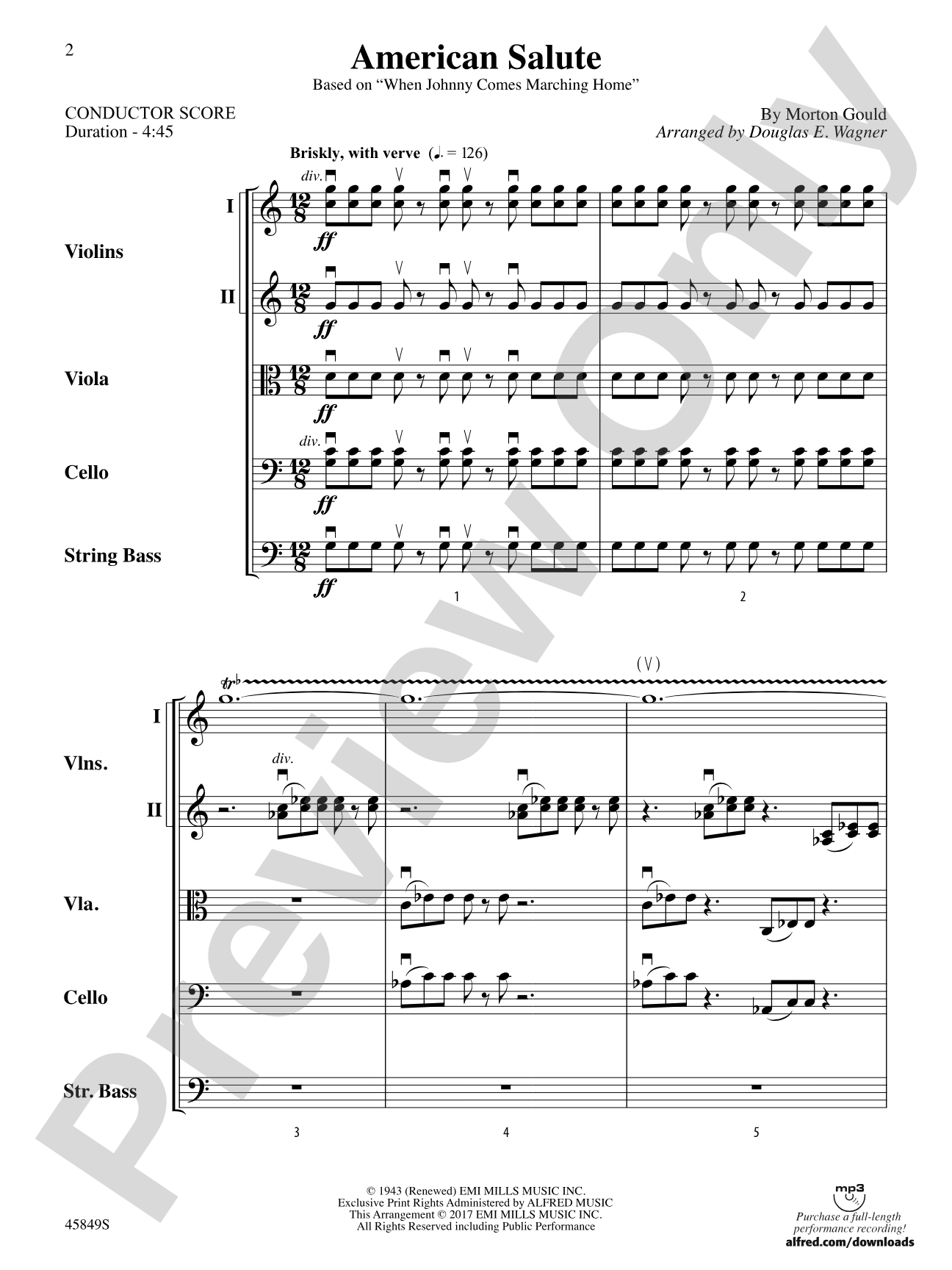 American Salute: String Orchestra Conductor Score & Parts