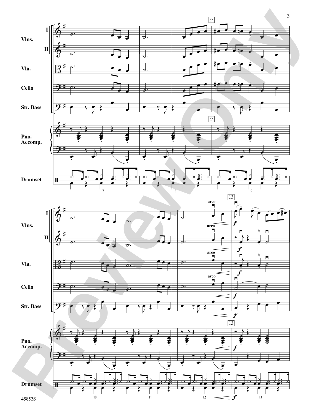 Take Five: String Orchestra Conductor Score & Parts