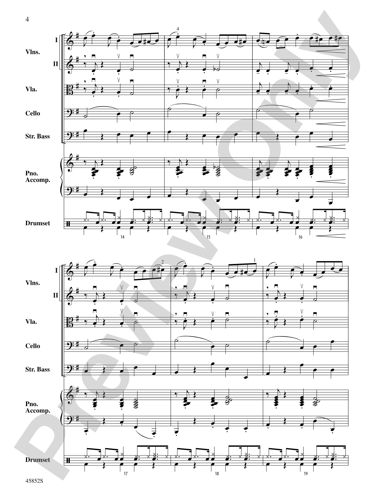 Take Five: String Orchestra Conductor Score & Parts