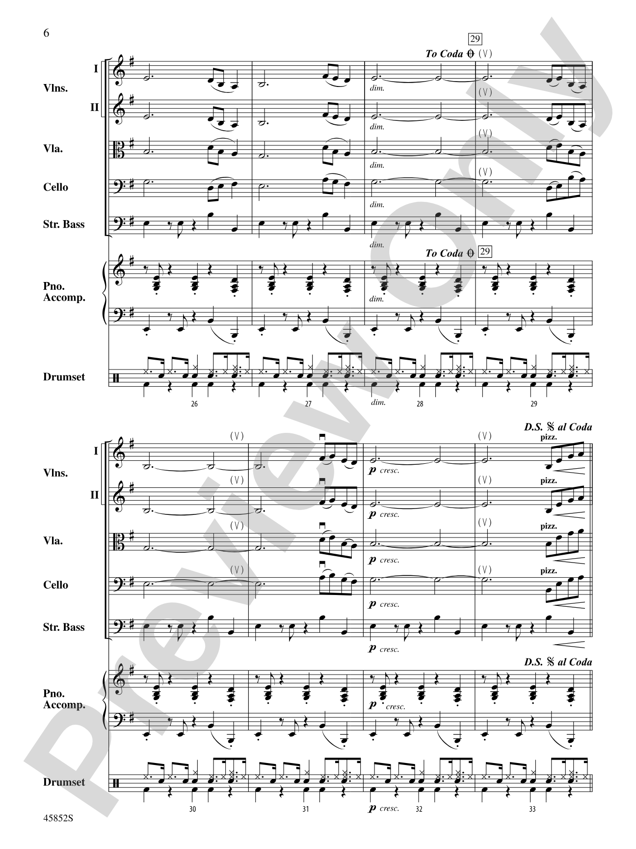 Take Five: String Orchestra Conductor Score & Parts