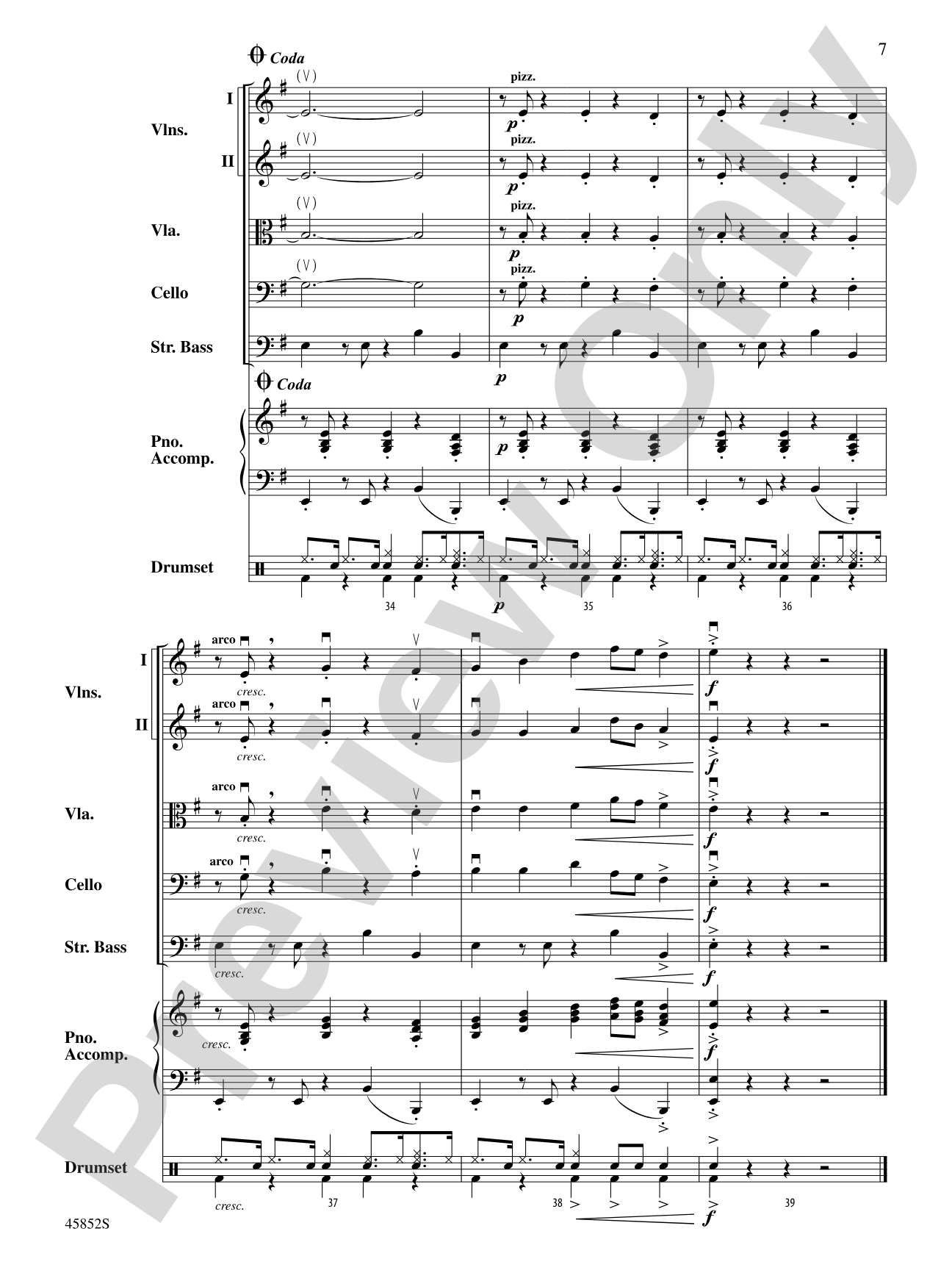 Take Five: String Orchestra Conductor Score & Parts