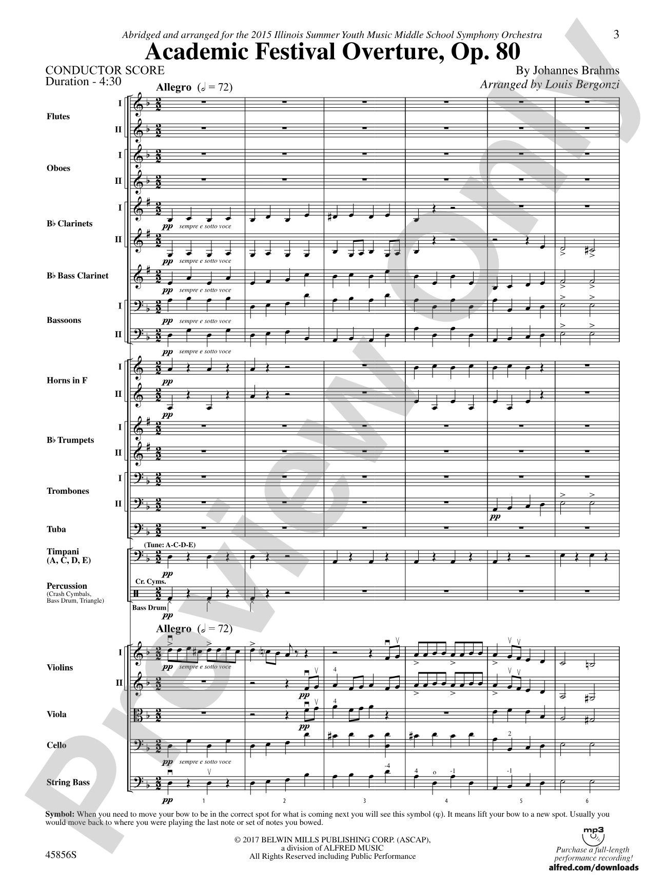 Academic Festival Overture, Op. 80: Full Orchestra Conductor Score & Parts