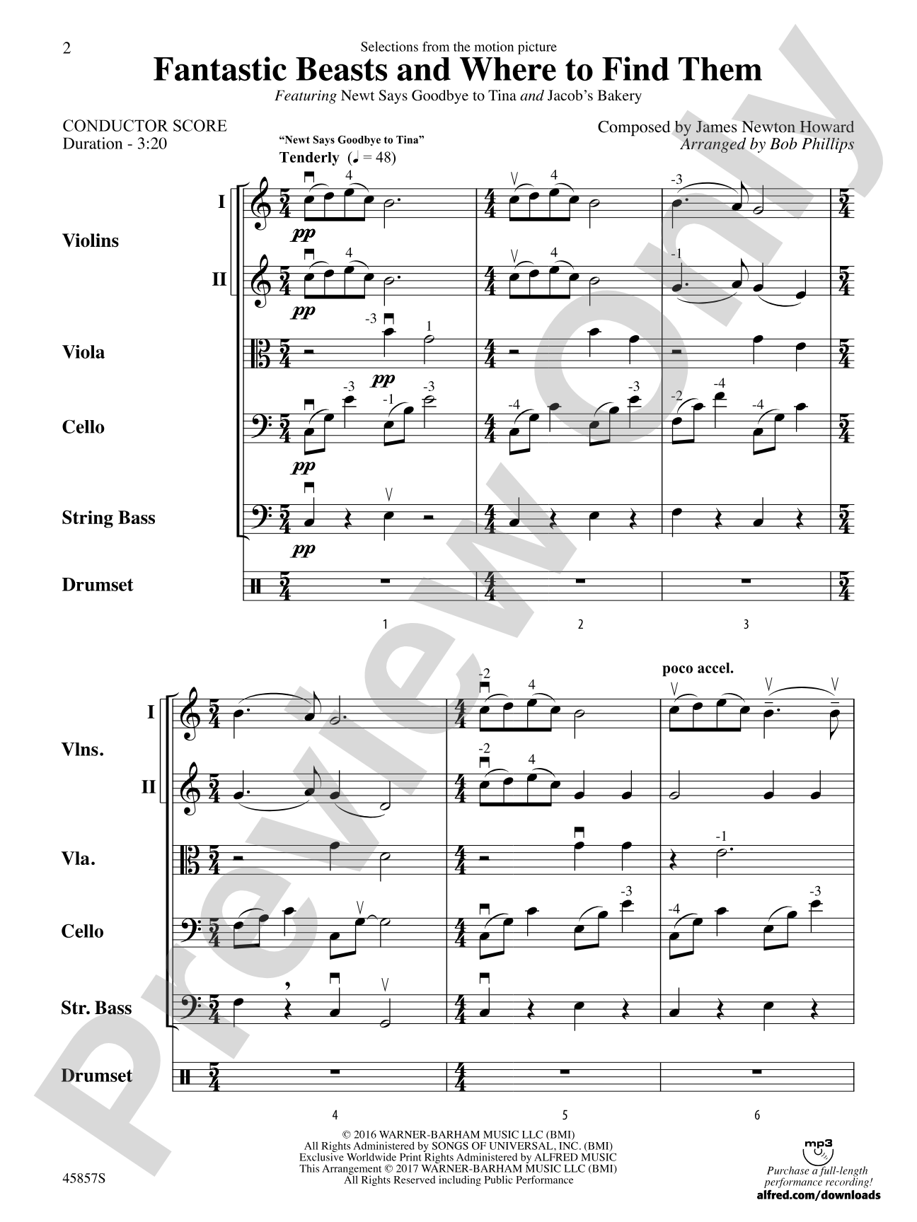 Fantastic Beasts and Where to Find Them: String Orchestra Conductor Score & Parts