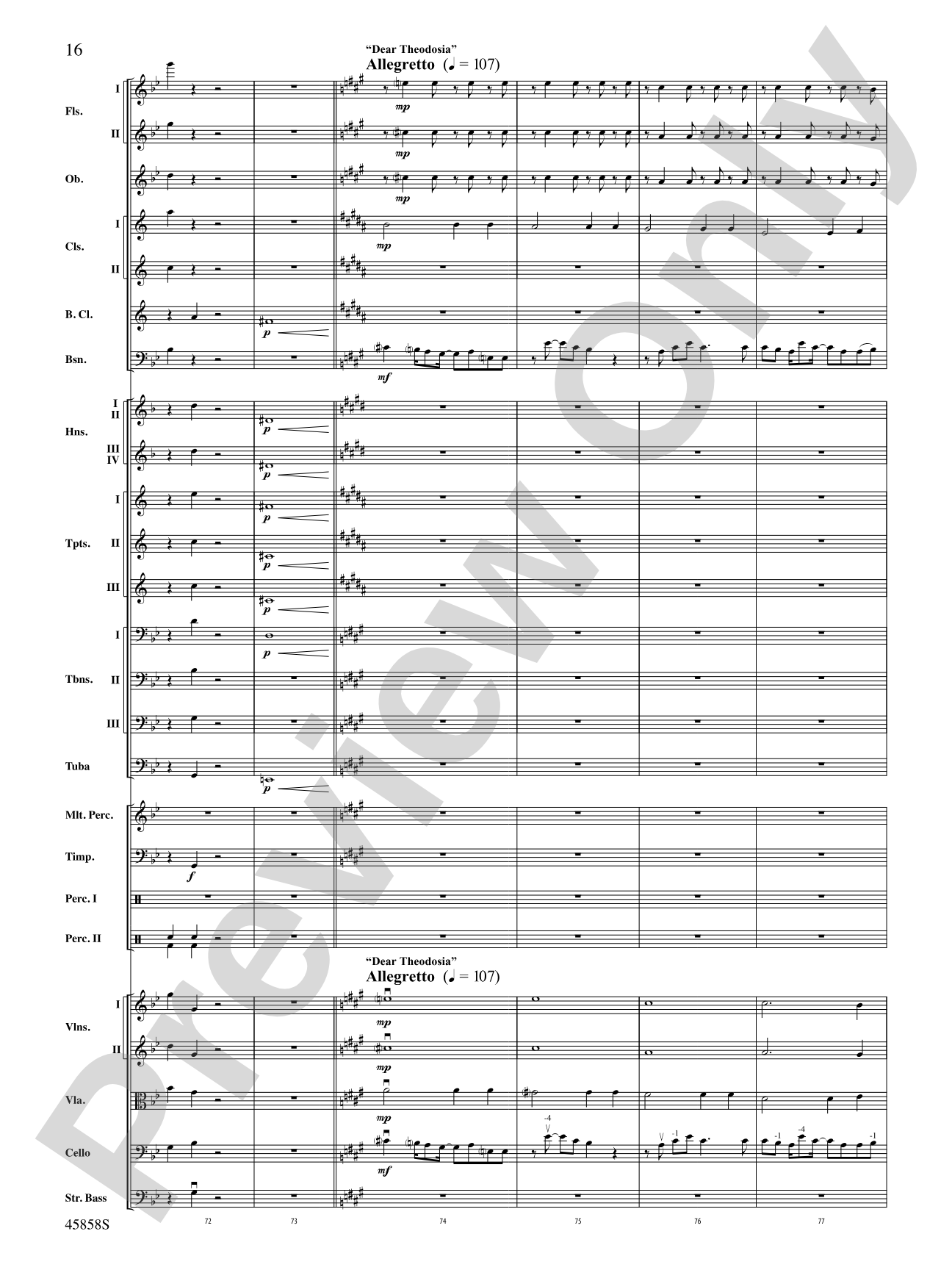 Hamilton, Suite from: Score