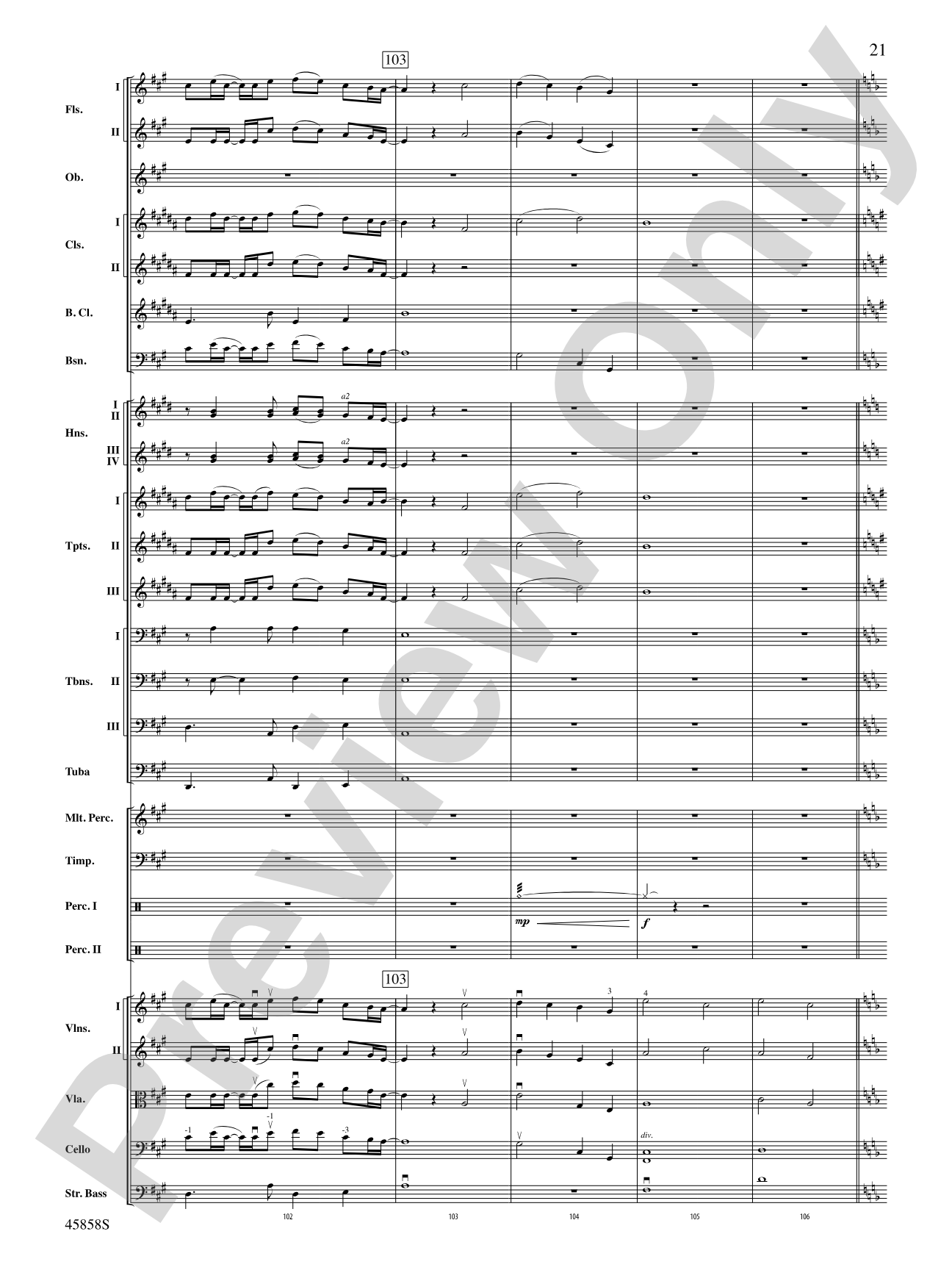 Hamilton, Suite from: Score