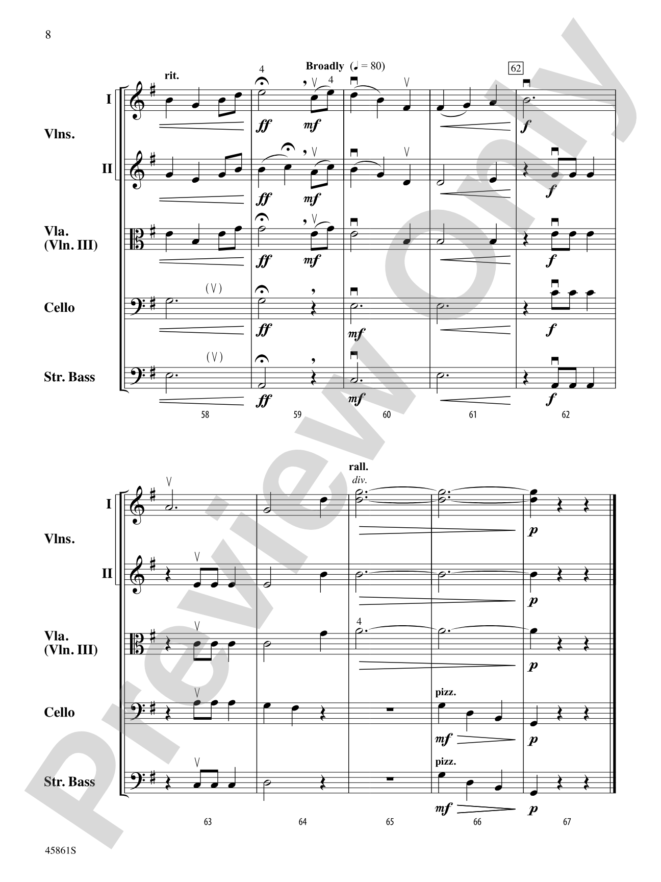 Beauteous Spirit: String Orchestra Conductor Score & Parts