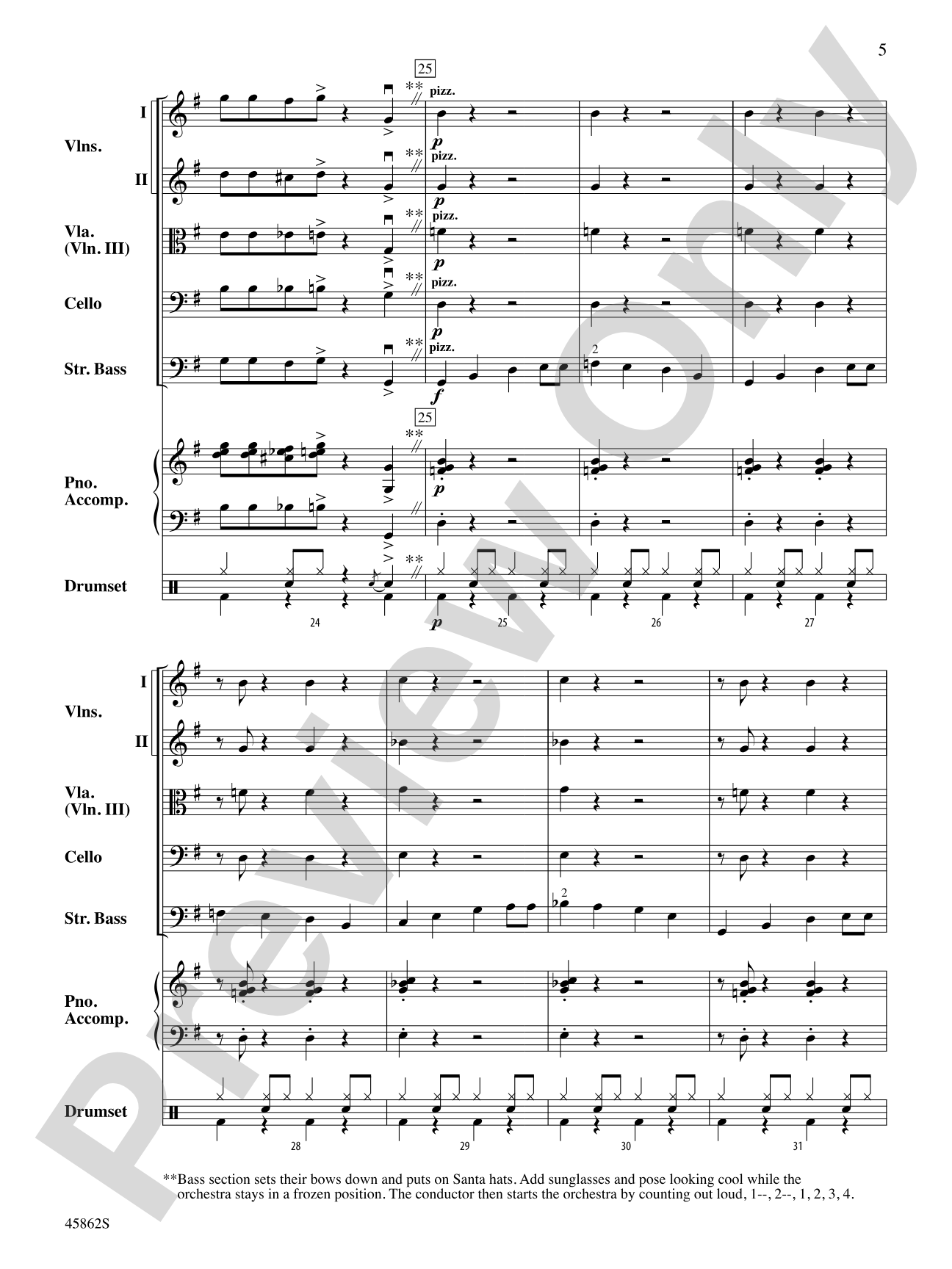 Bass-ically Christmas: String Orchestra Conductor Score & Parts