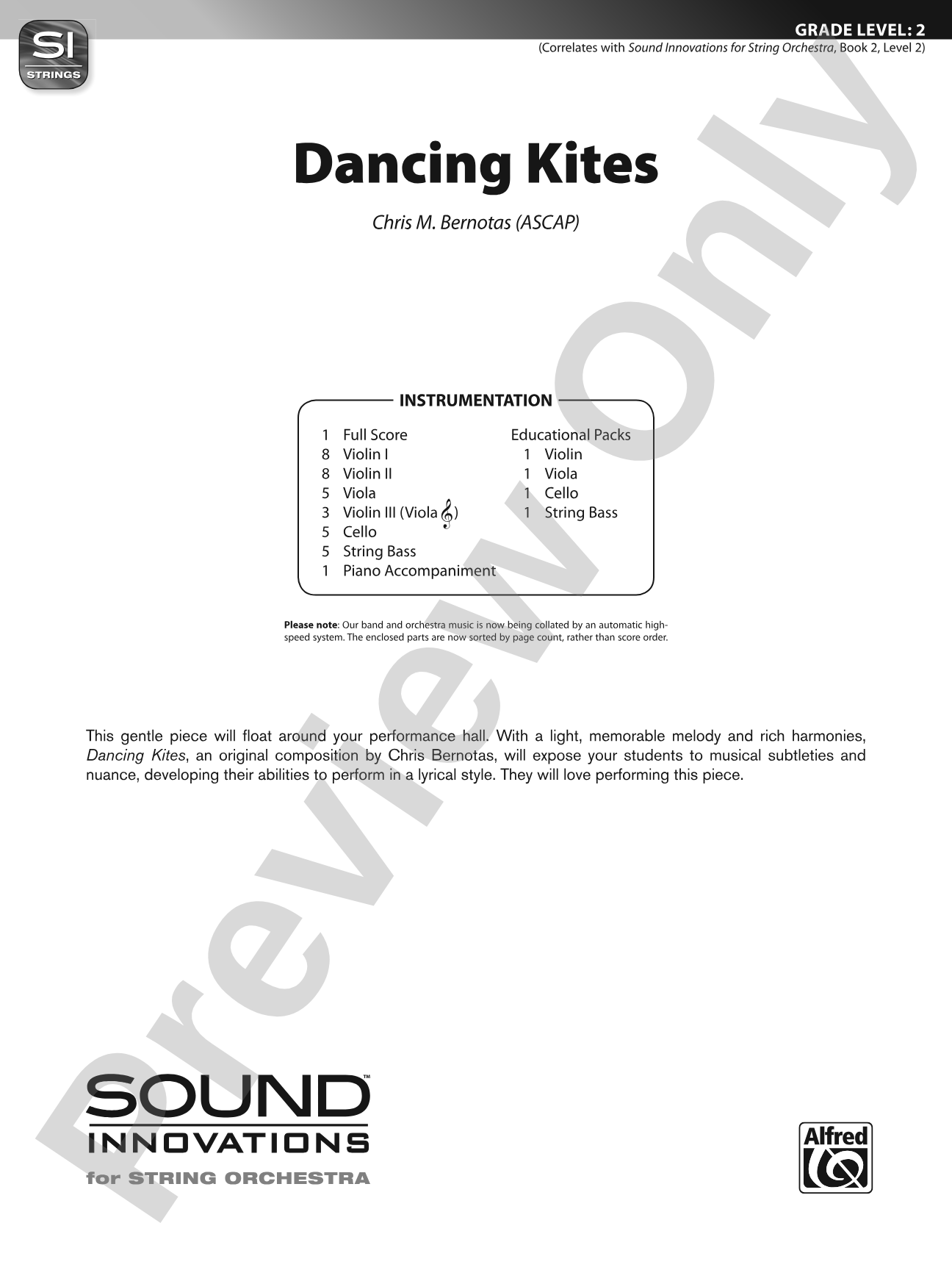 Dancing Kites: String Orchestra Conductor Score & Parts