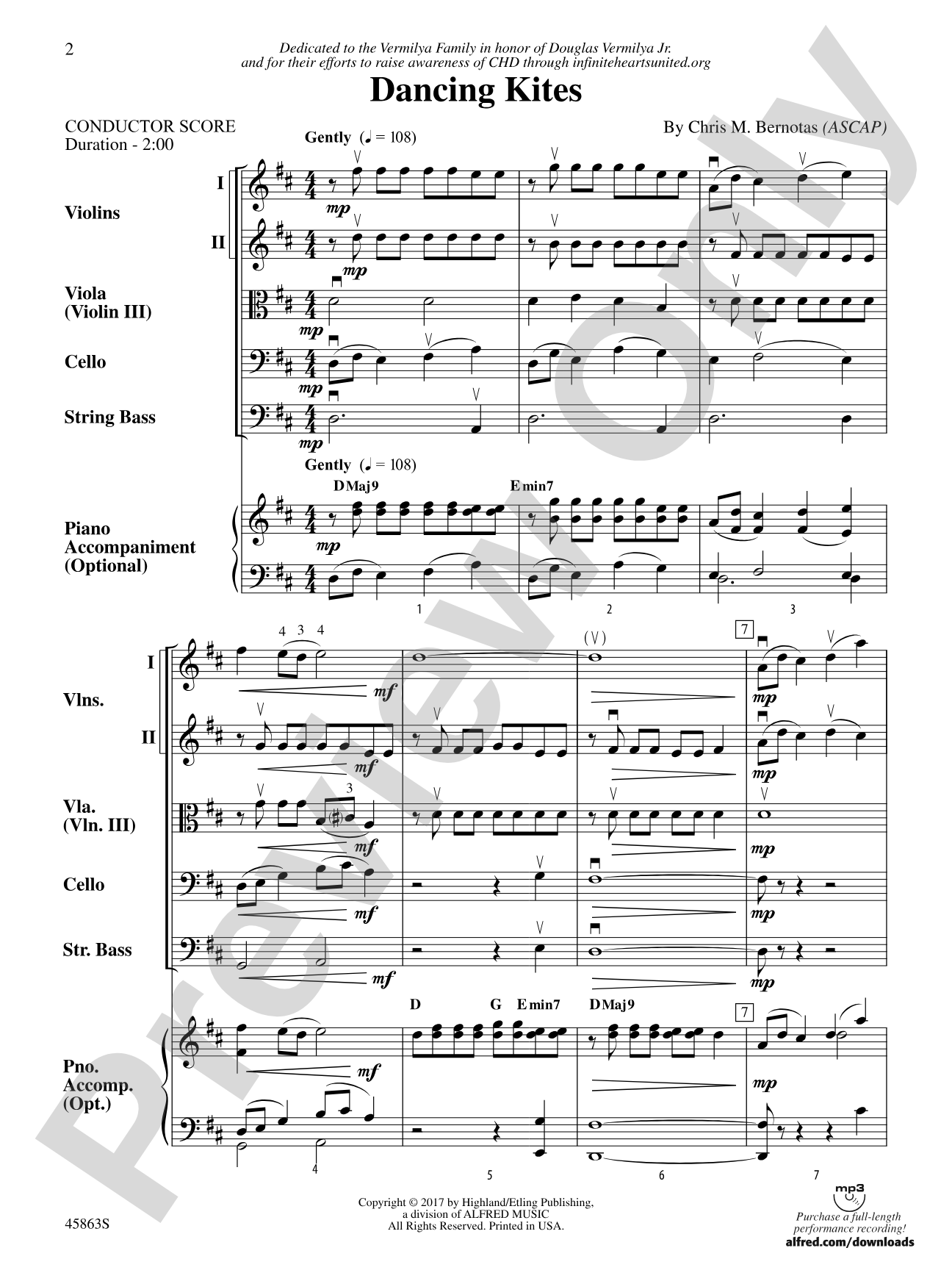 Dancing Kites: String Orchestra Conductor Score & Parts