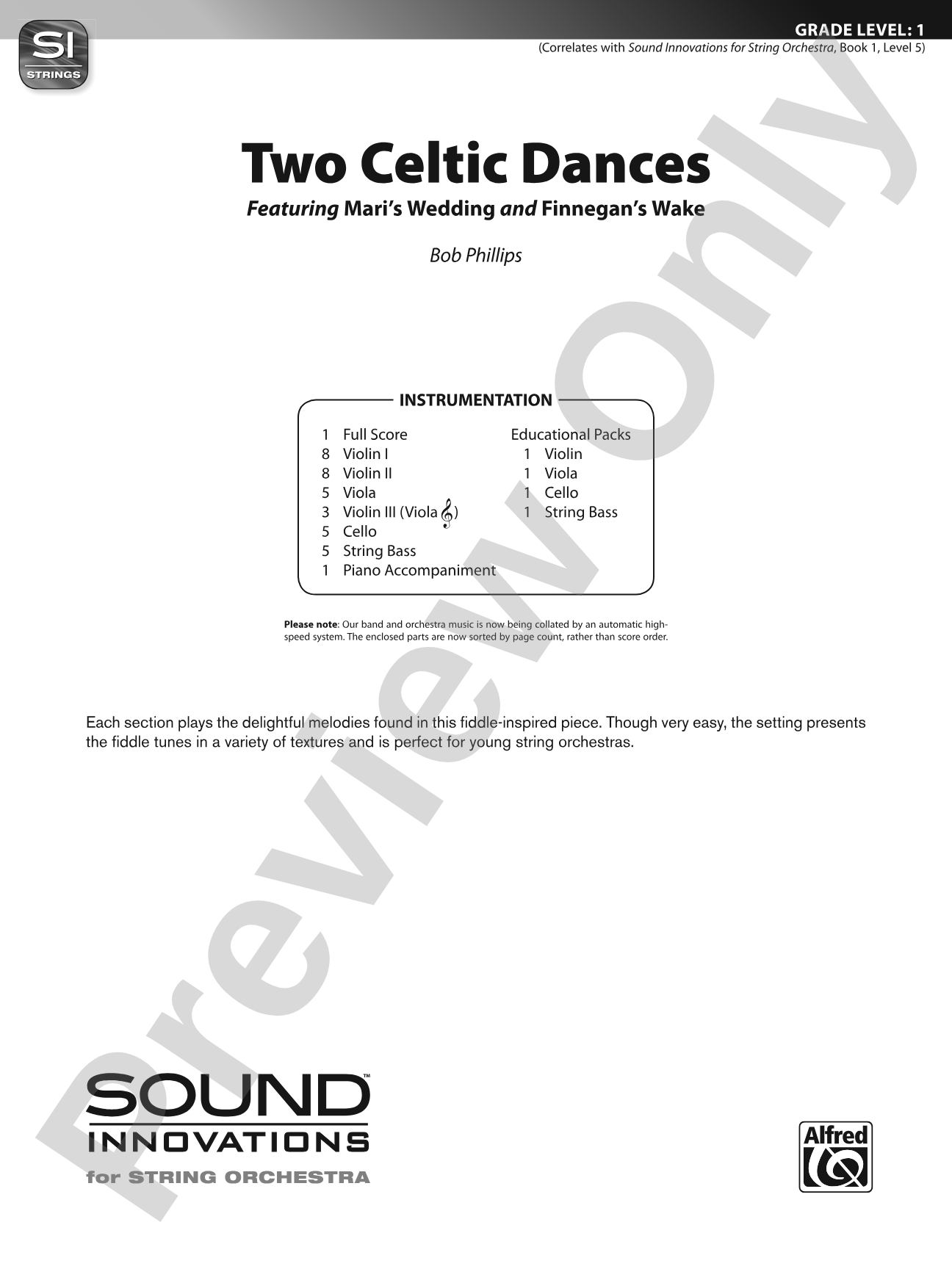 Two Celtic Dances: String Orchestra Conductor Score & Parts