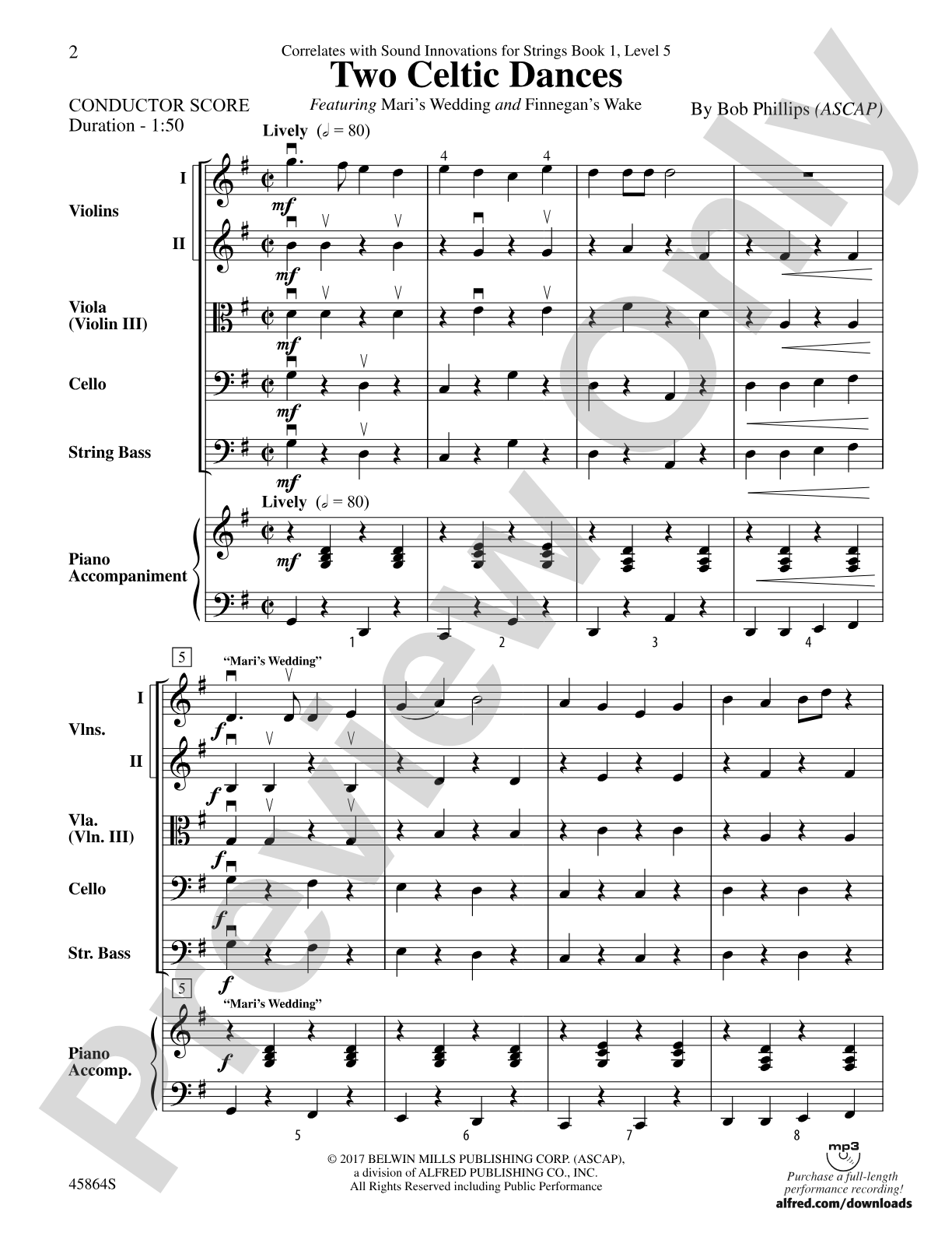 Two Celtic Dances: String Orchestra Conductor Score & Parts