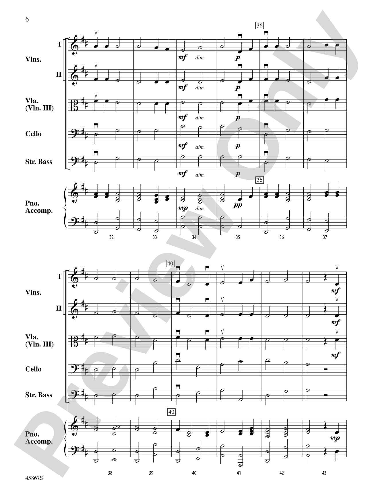 Campfire Songs: String Orchestra Conductor Score & Parts