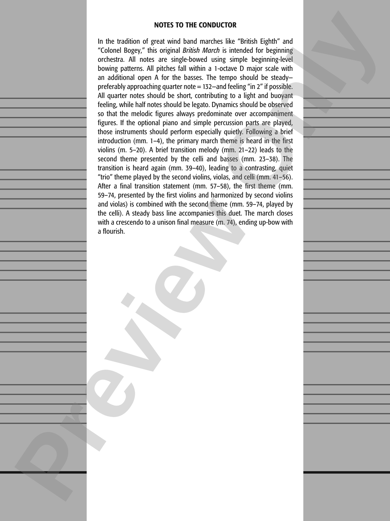 British March: String Orchestra Conductor Score & Parts