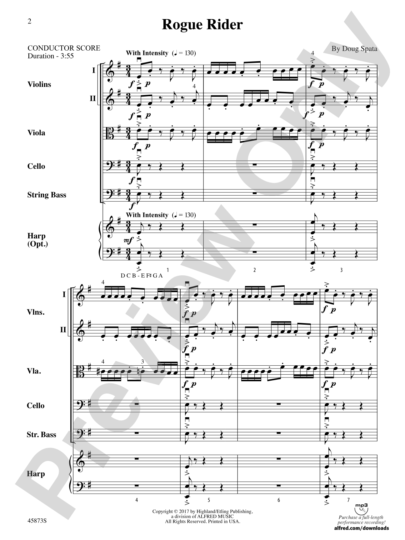 Rogue Rider: String Orchestra Conductor Score & Parts
