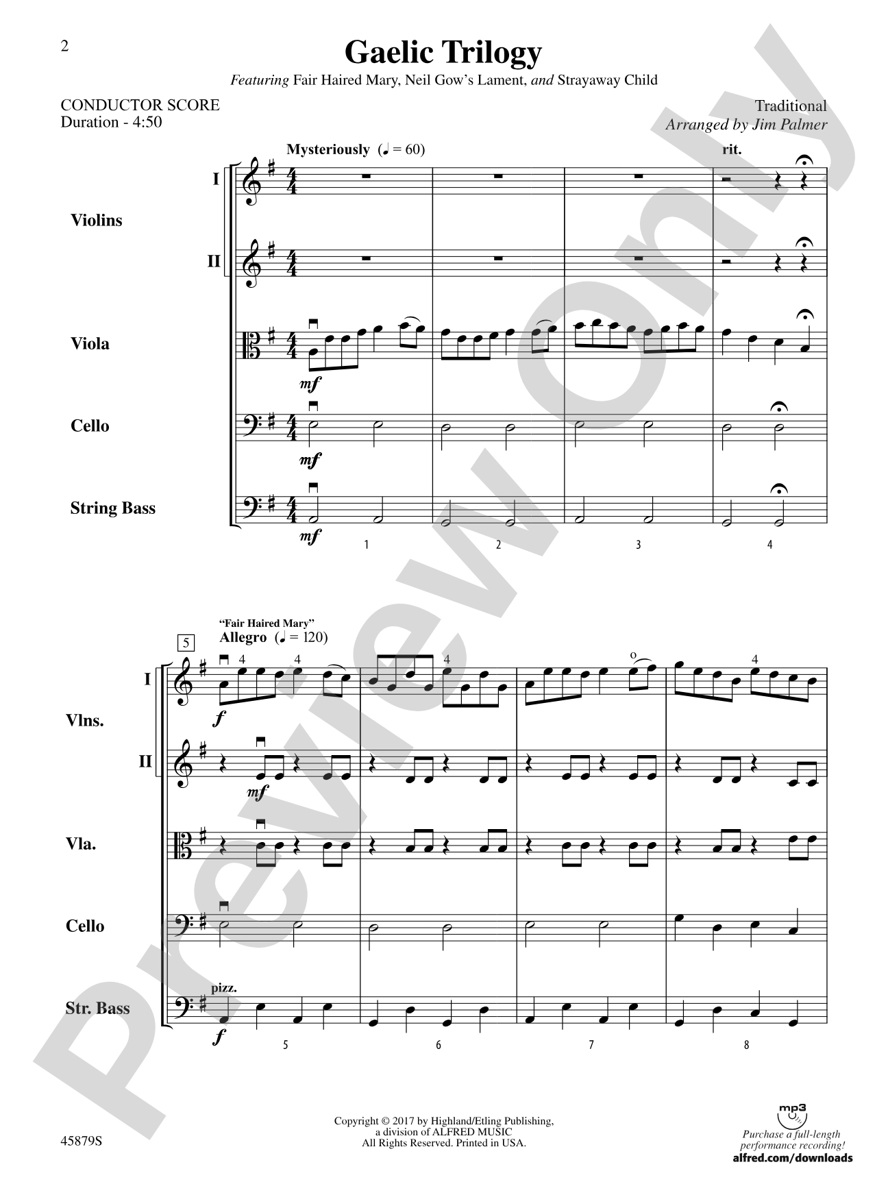 Gaelic Trilogy: String Orchestra Conductor Score & Parts