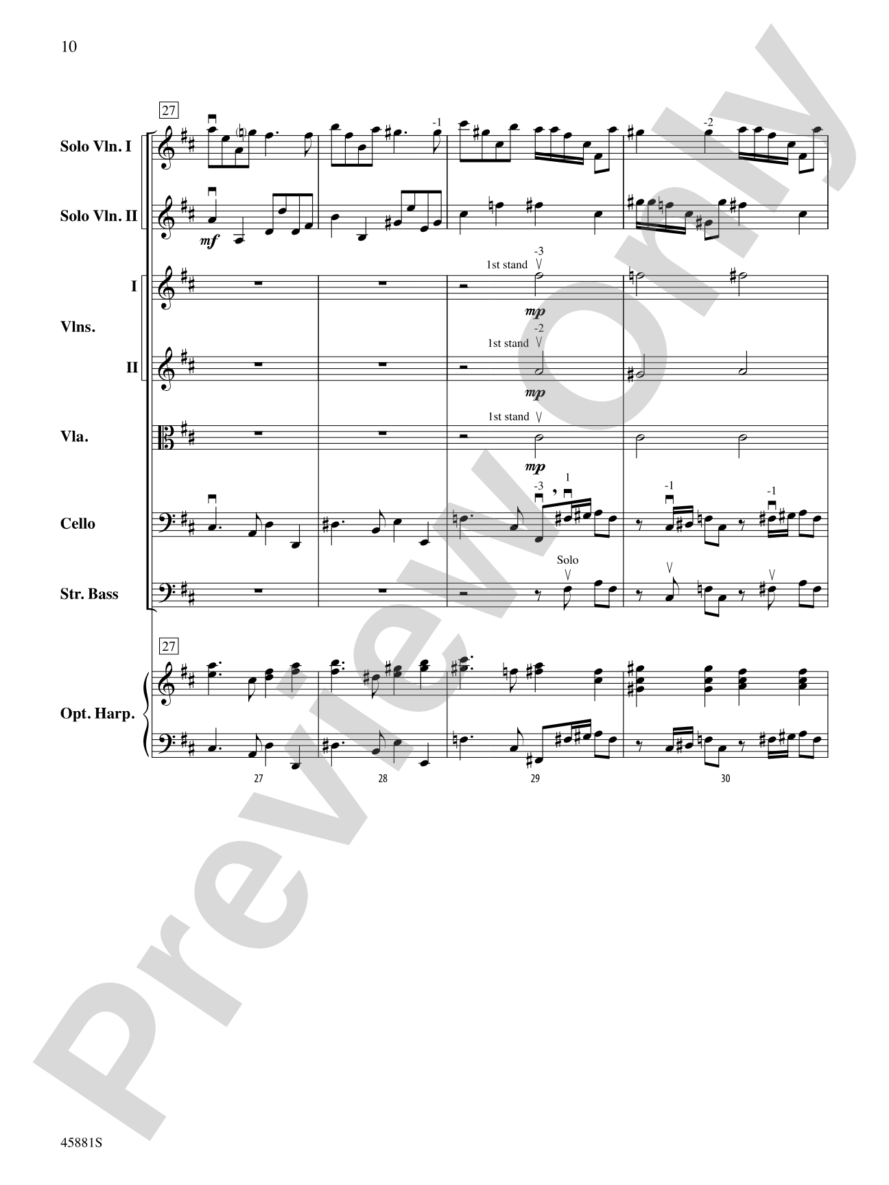 Concerto for Two Violins in D Major: String Orchestra Conductor Score & Parts