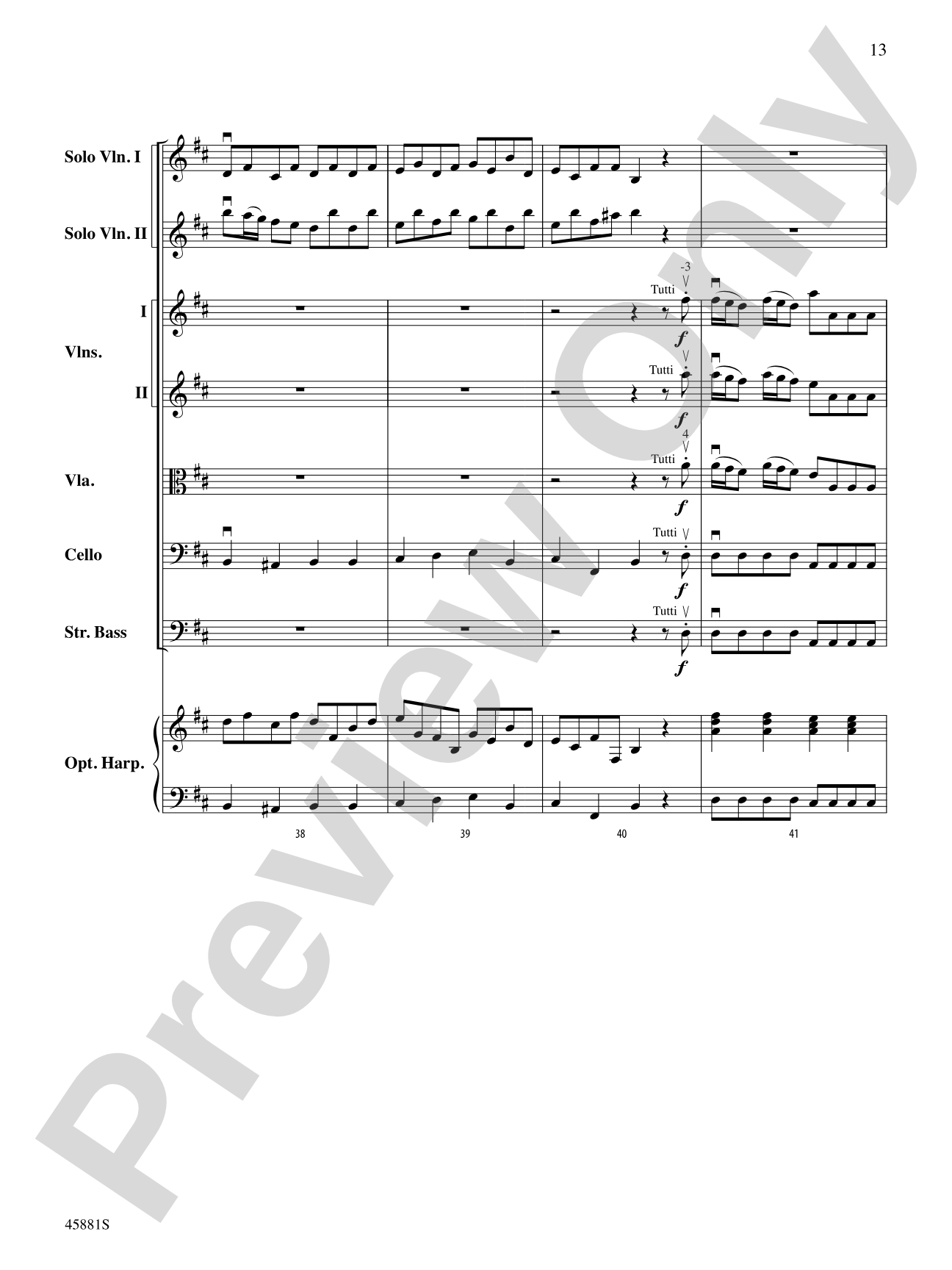 Concerto for Two Violins in D Major: String Orchestra Conductor Score & Parts