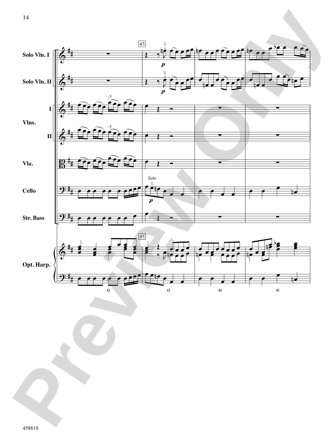 Concerto for Two Violins in D Major: String Orchestra Conductor Score & Parts