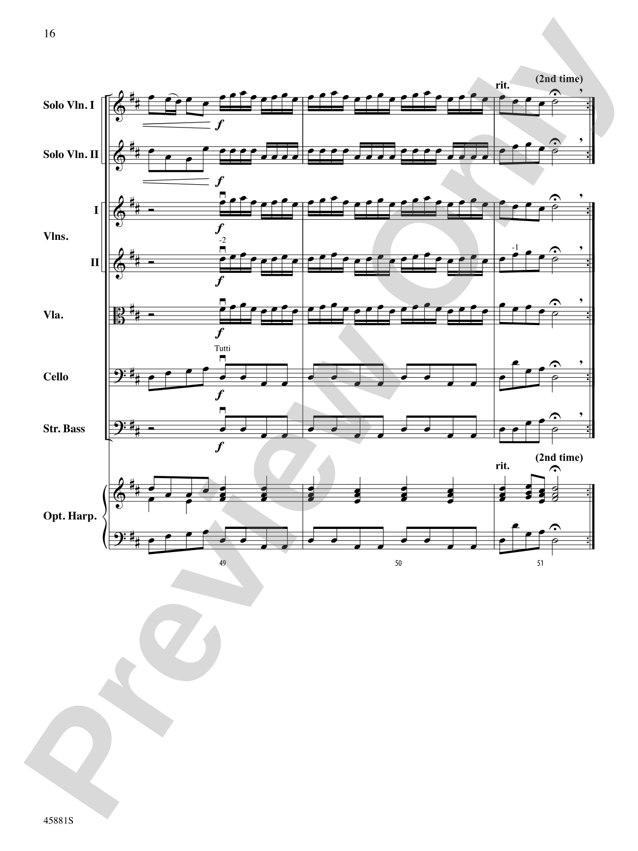 Concerto for Two Violins in D Major: String Orchestra Conductor Score & Parts