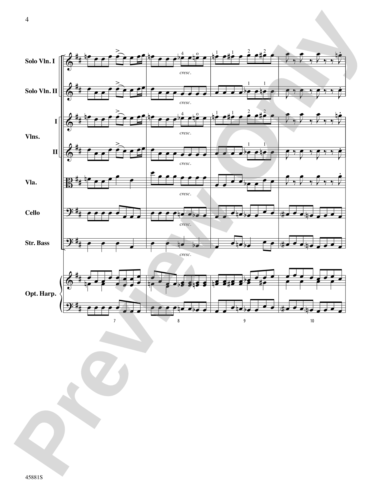 Concerto for Two Violins in D Major: String Orchestra Conductor Score & Parts