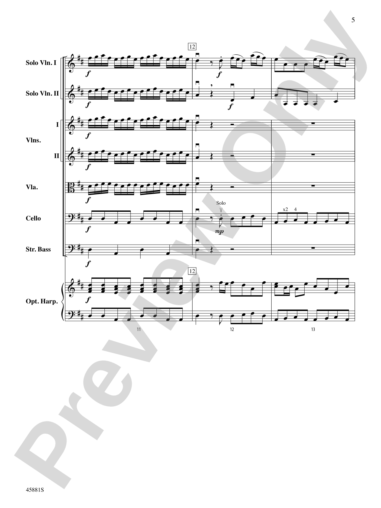 Concerto for Two Violins in D Major: String Orchestra Conductor Score & Parts