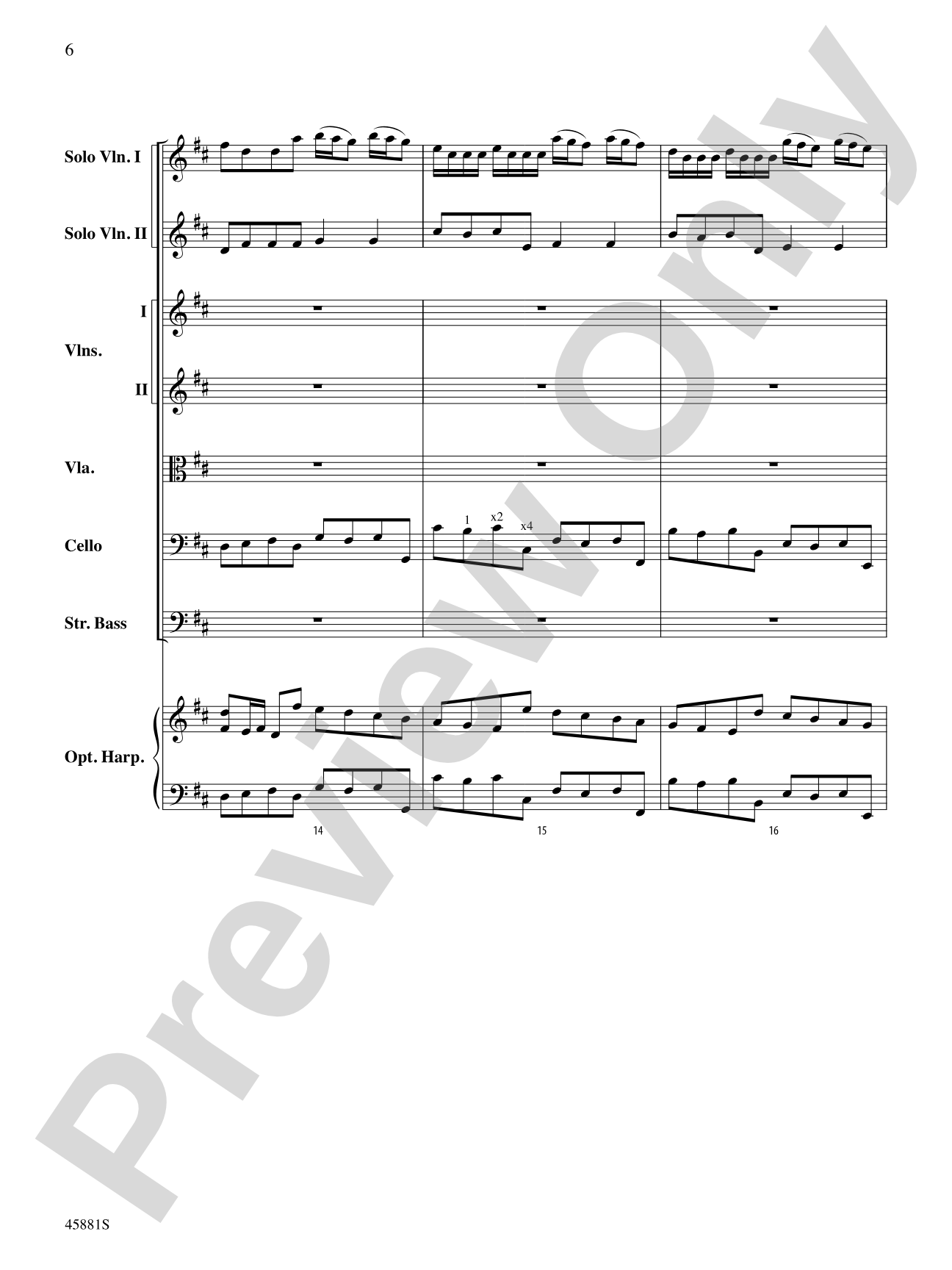Concerto for Two Violins in D Major: String Orchestra Conductor Score & Parts