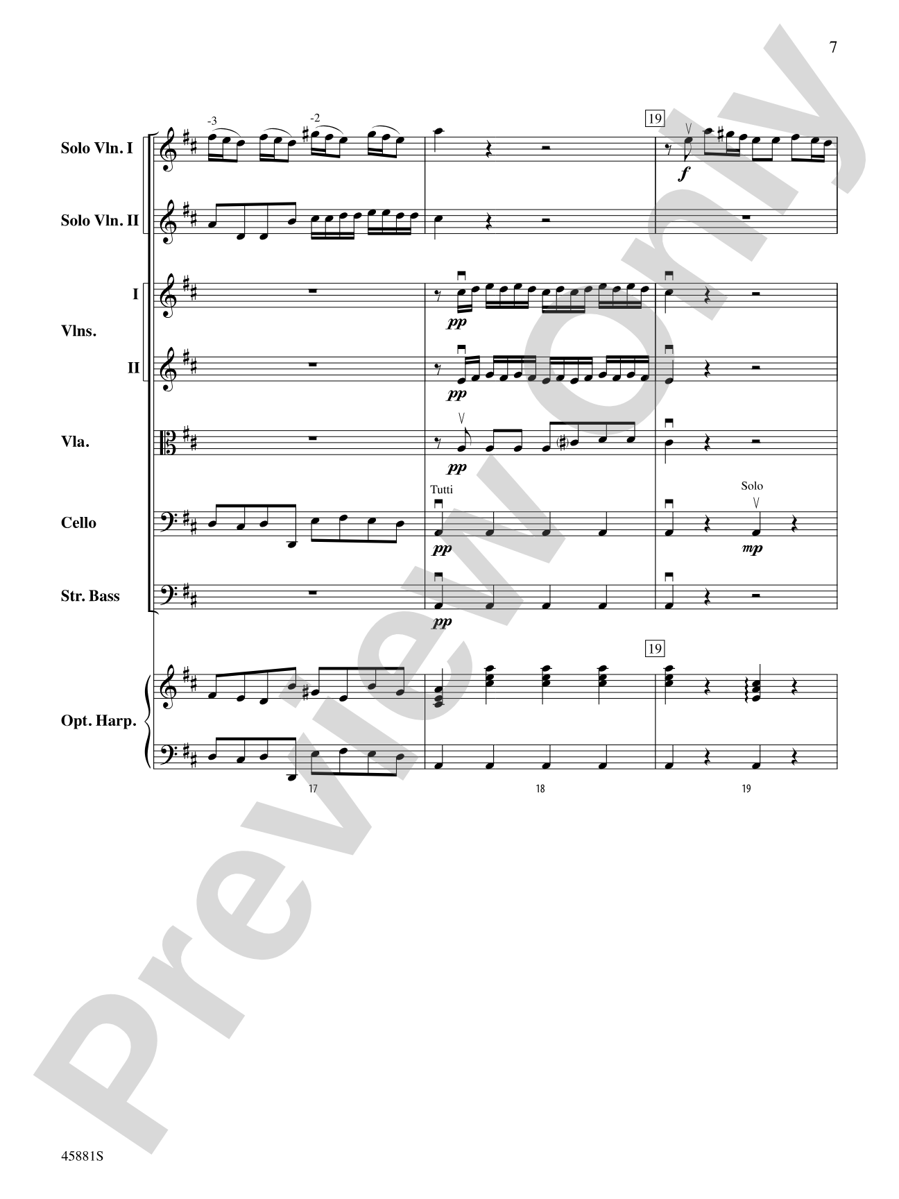 Concerto for Two Violins in D Major: String Orchestra Conductor Score & Parts