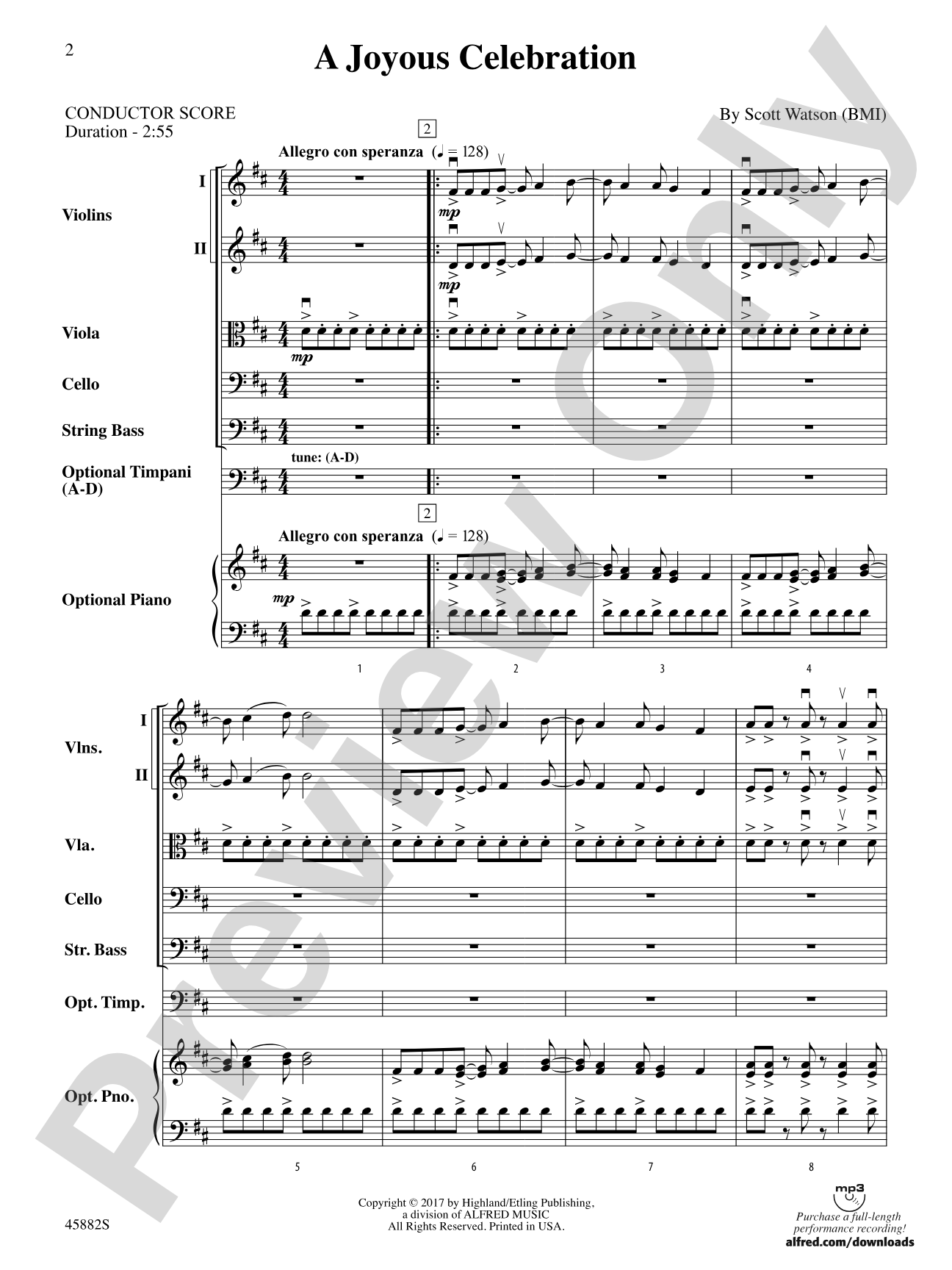 A Joyous Celebration: String Orchestra Conductor Score & Parts