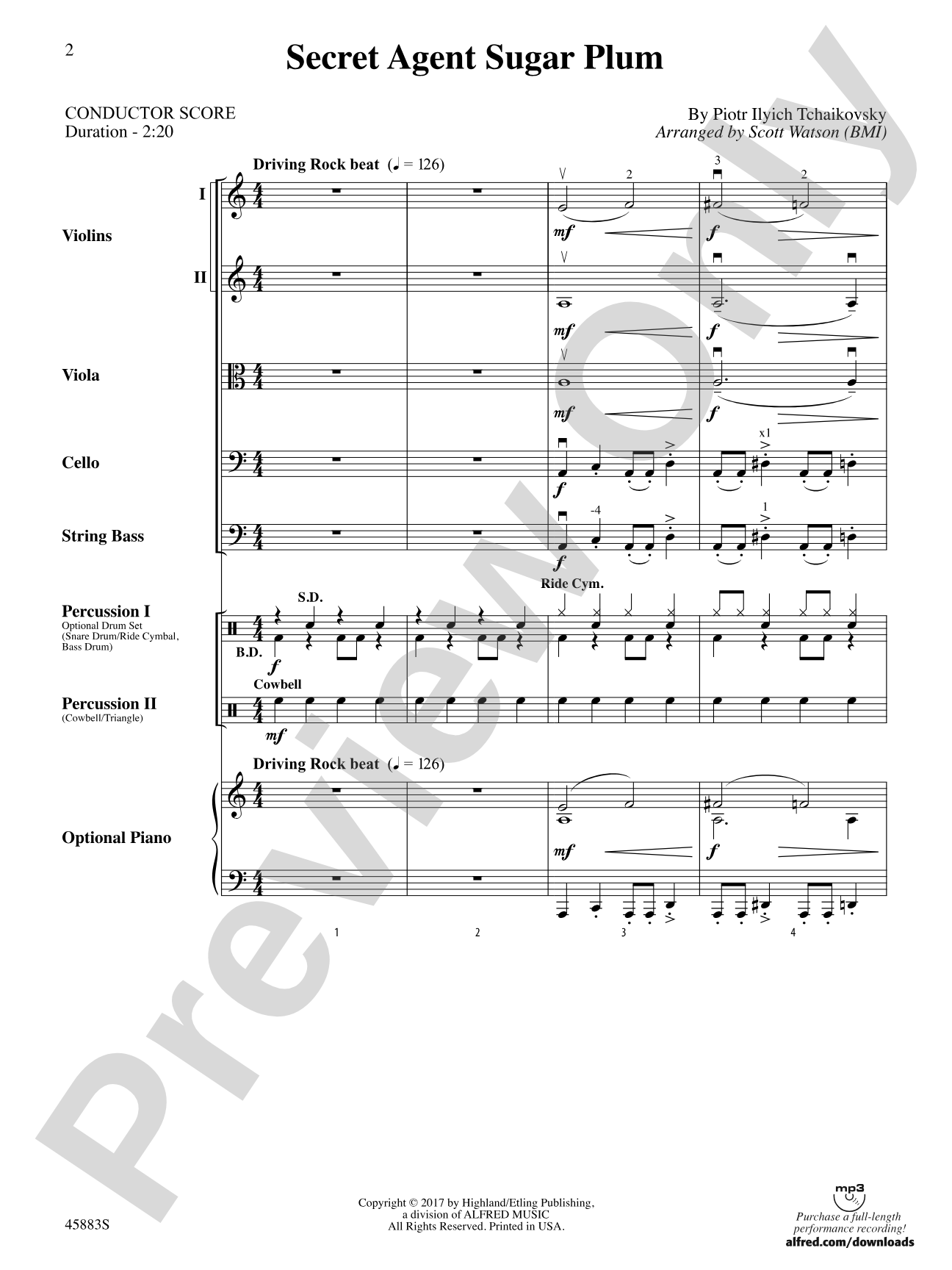 Secret Agent Sugar Plum: String Orchestra Conductor Score & Parts