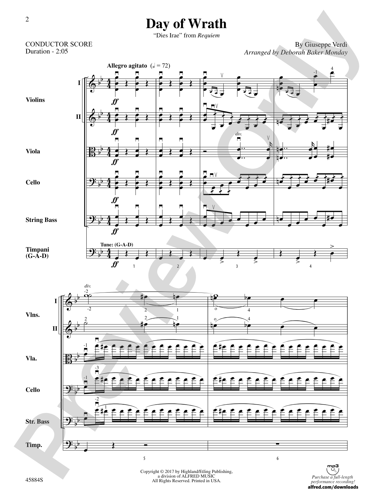 Day of Wrath: String Orchestra Conductor Score & Parts