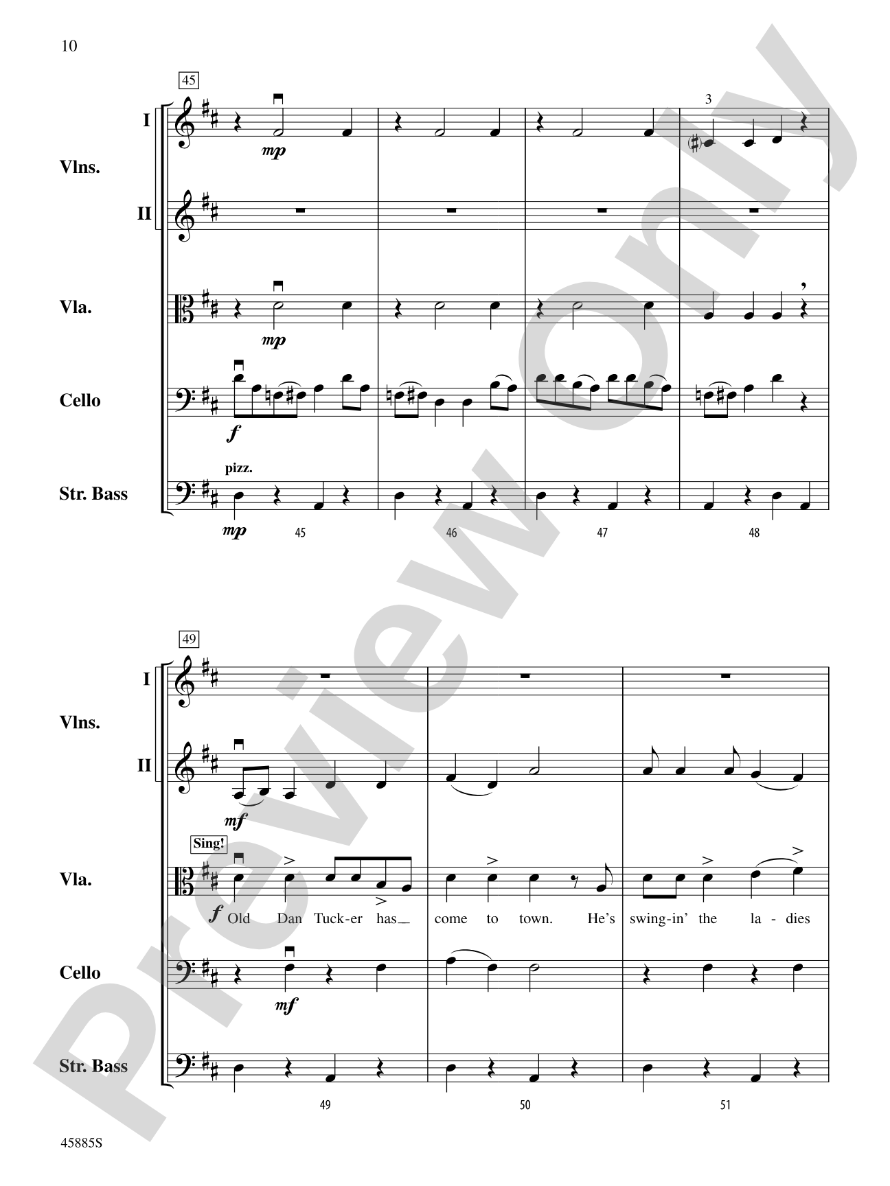 Old Dan Tucker: String Orchestra Conductor Score & Parts