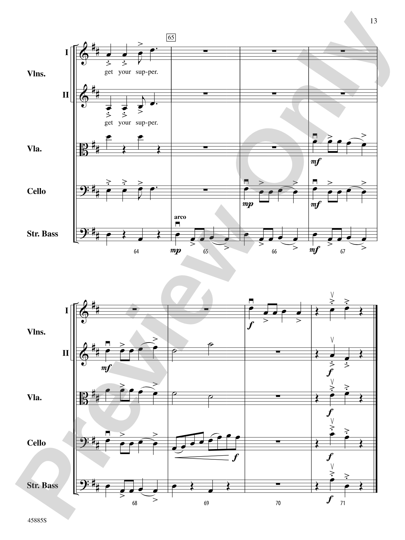 Old Dan Tucker: String Orchestra Conductor Score & Parts