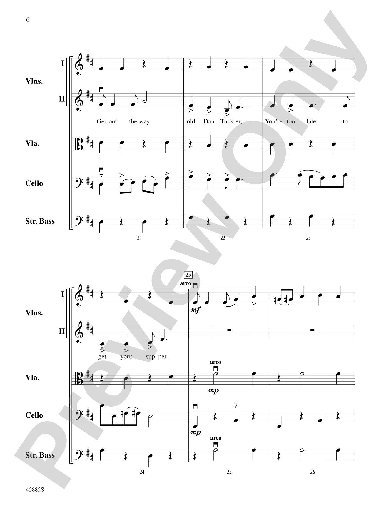 Old Dan Tucker: String Orchestra Conductor Score & Parts