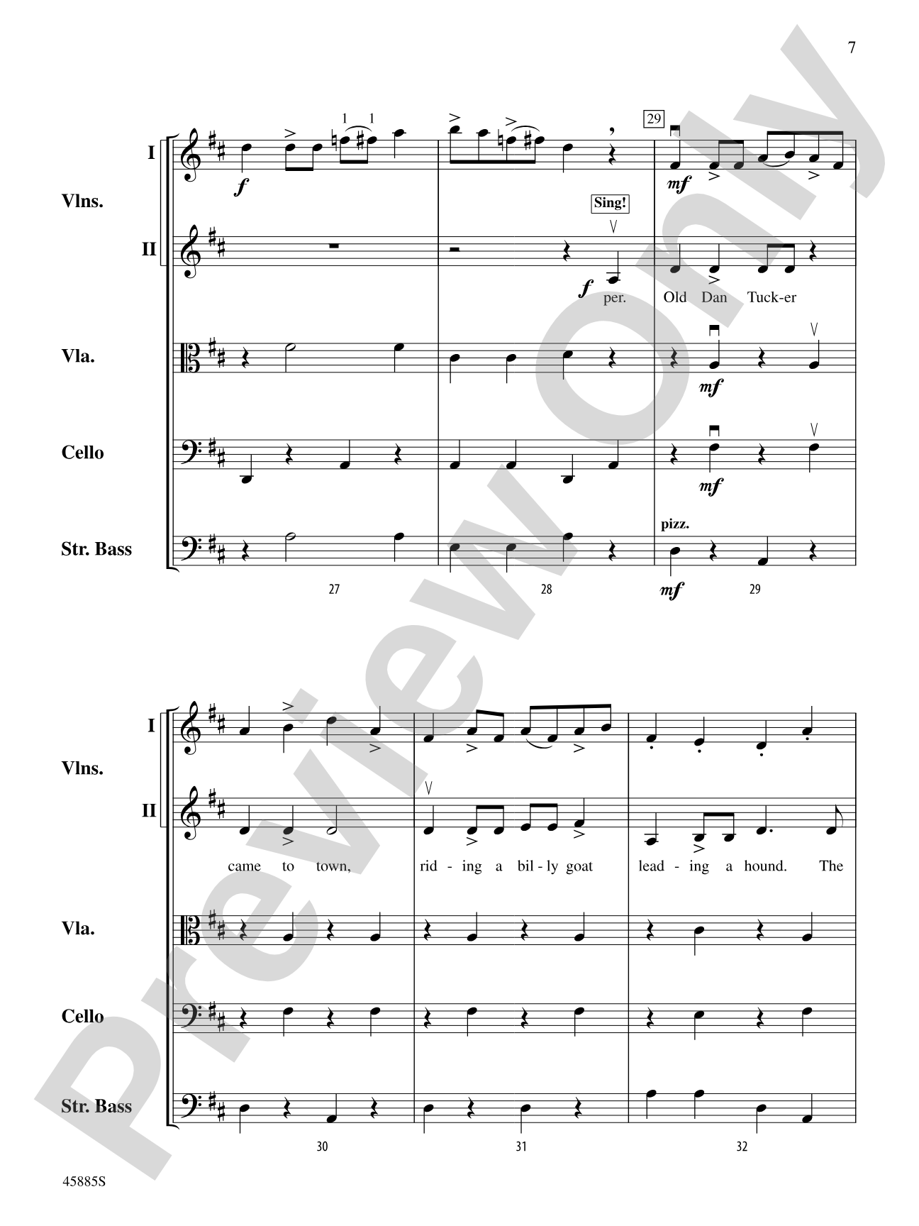 Old Dan Tucker: String Orchestra Conductor Score & Parts