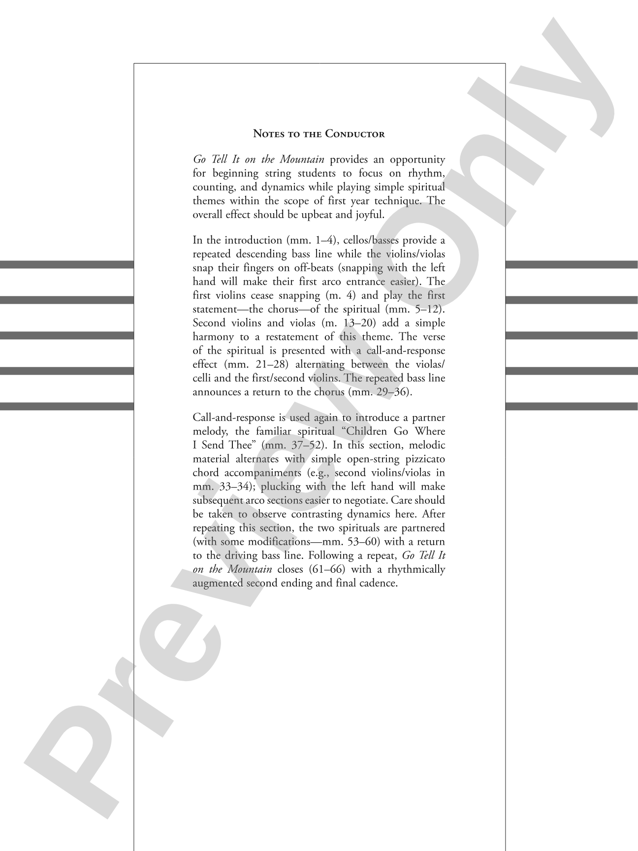 Go Tell It on the Mountain: String Orchestra Conductor Score & Parts