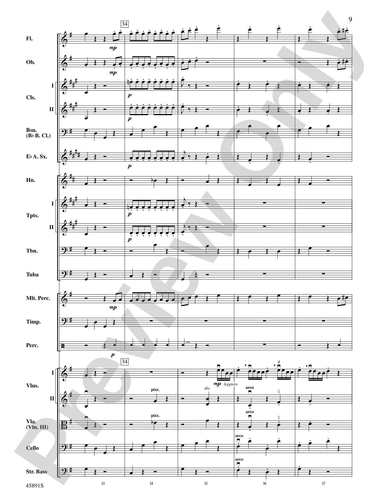Dance of the Hours: Full Orchestra Conductor Score & Parts