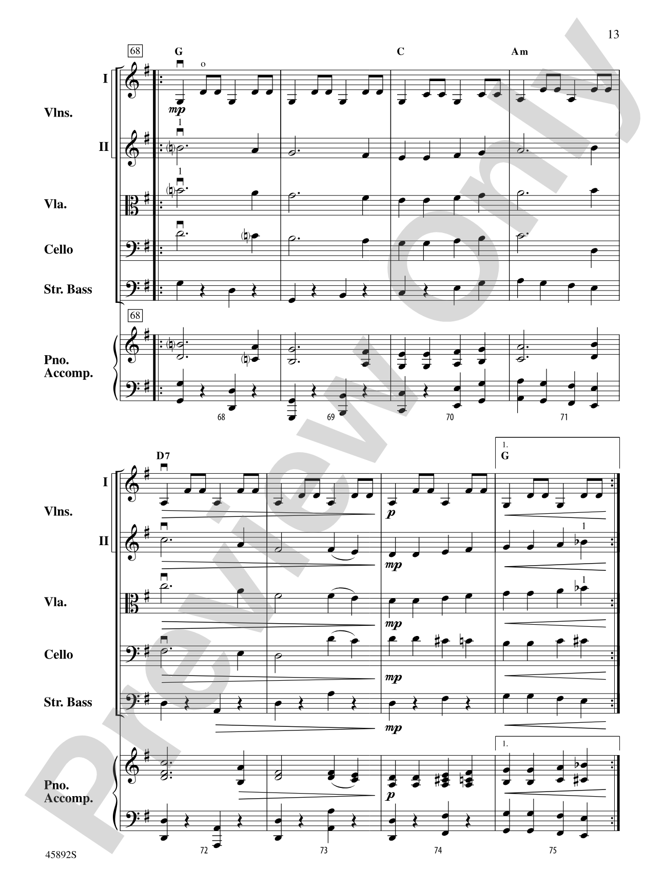 Klondike Fiddles: String Orchestra Conductor Score & Parts