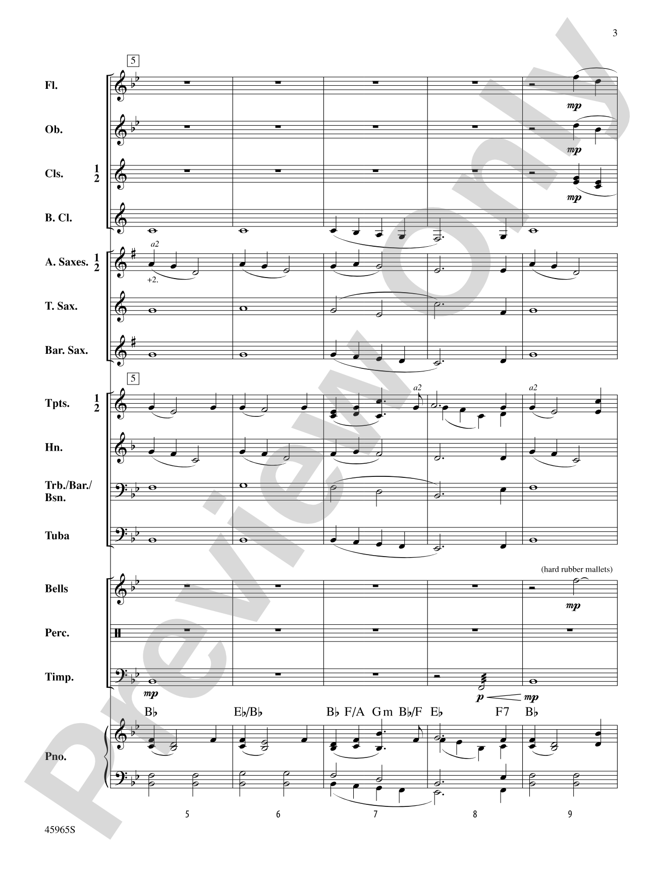 Gently, I Wander: Concert Band Conductor Score & Parts