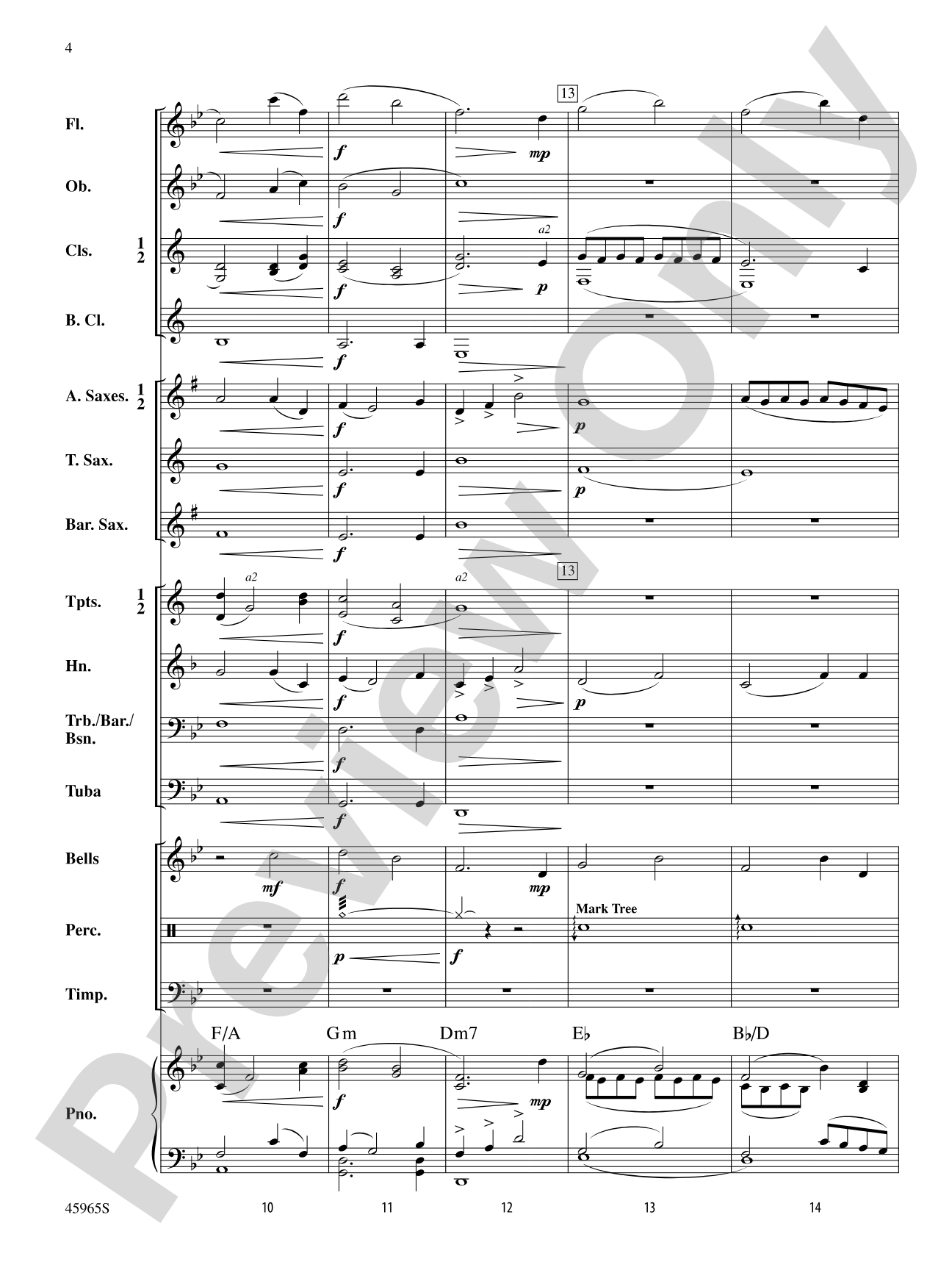 Gently, I Wander: Concert Band Conductor Score & Parts